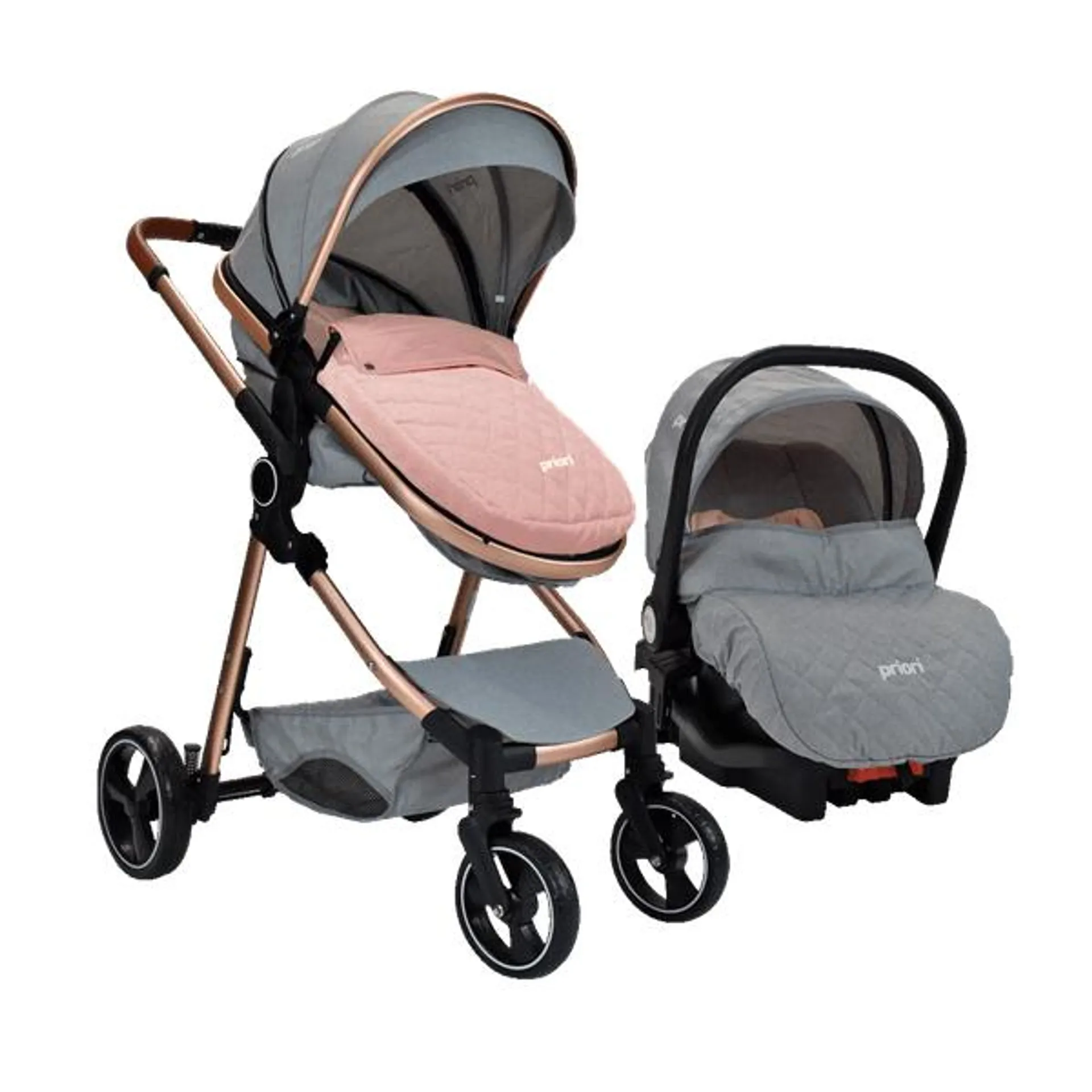 Coche para Bebé Mike Travel System Moises Gris Claro - Priori 0M+