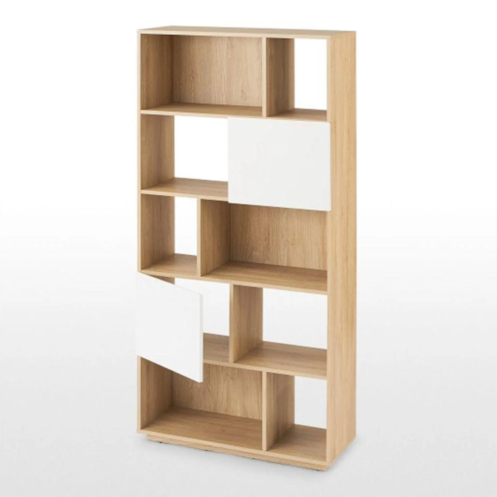 Biblioteca Hamburgo Mdf Natural/Blanco