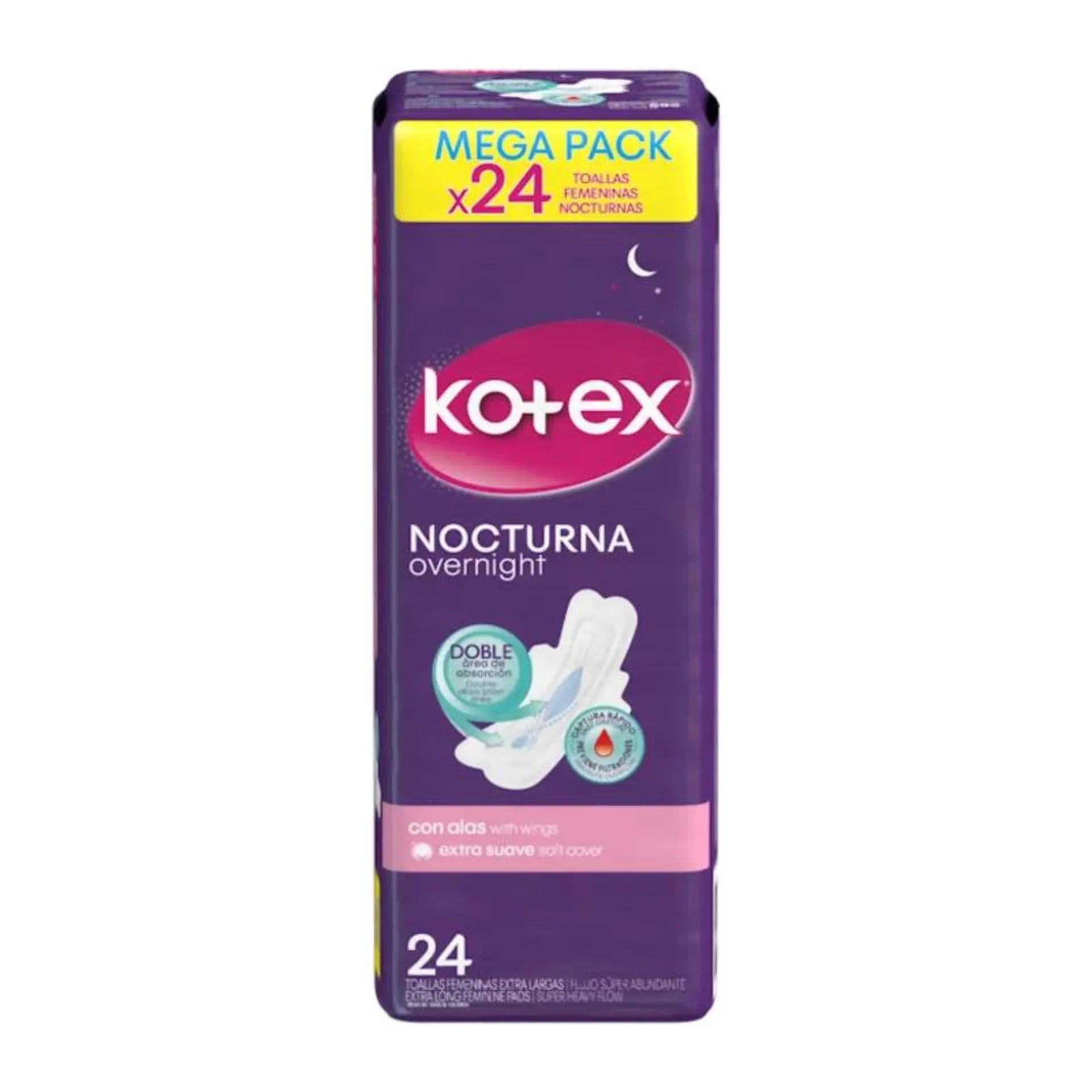 Toallas Higienicas Kotex Nocturna Tela Dispens 24 und