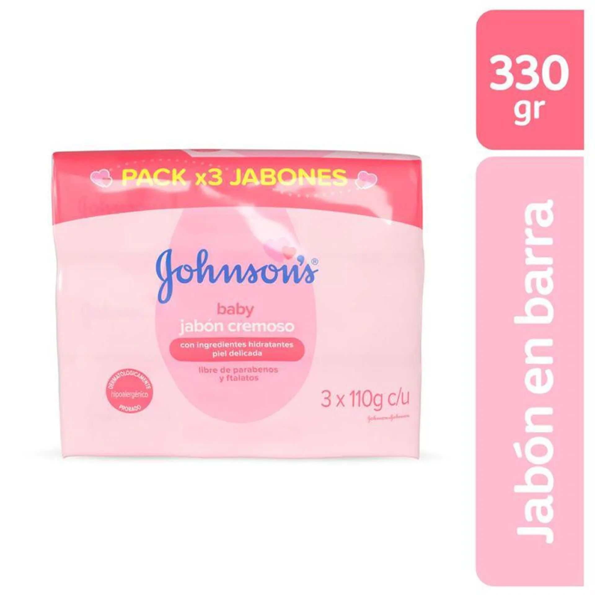 Jabon Barra Johnson Baby Humectante X 110 Gr X 3 Und P.esp