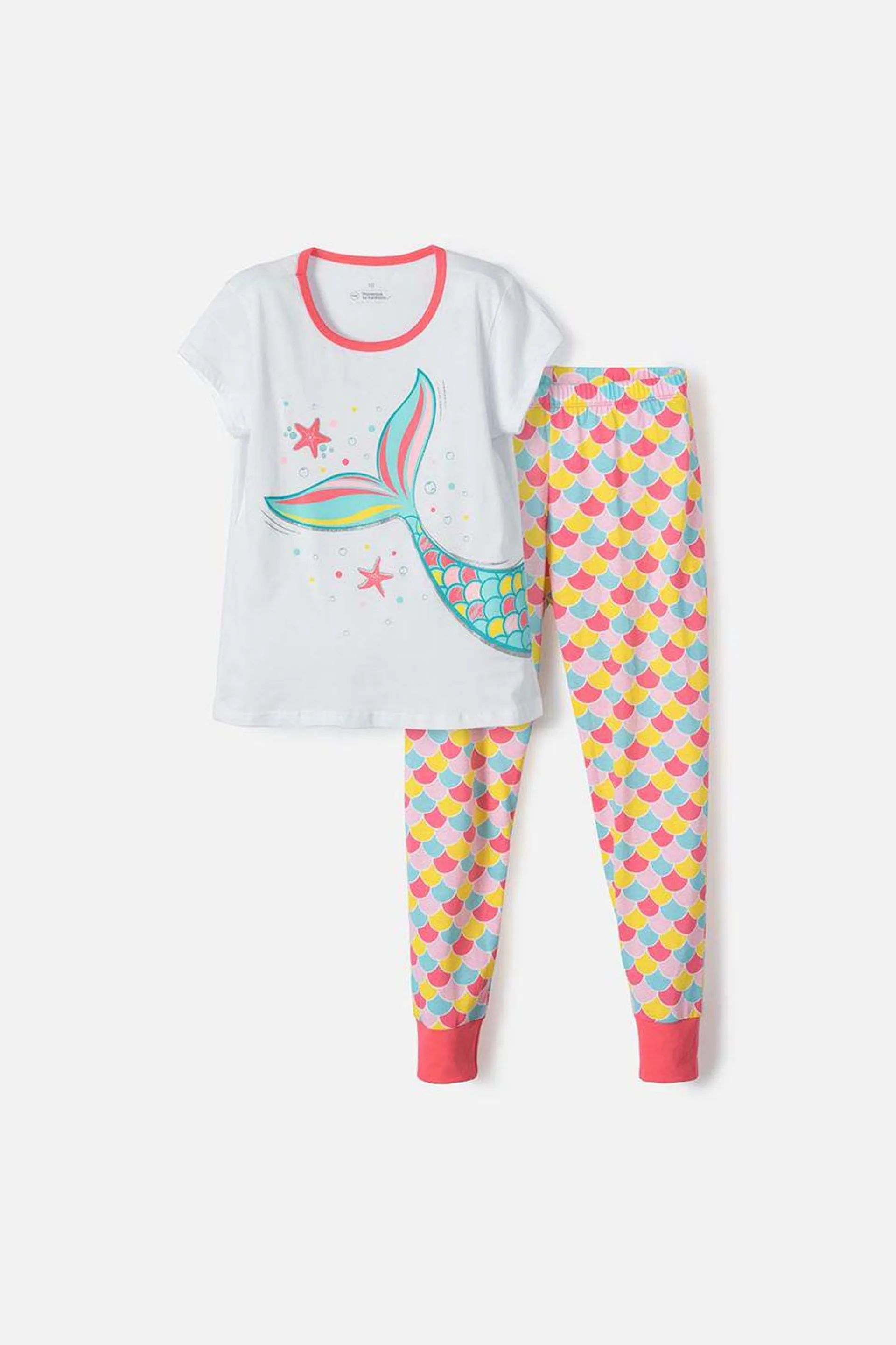 Pijama de Mic manga corta/pantalón largo multicolor para niña