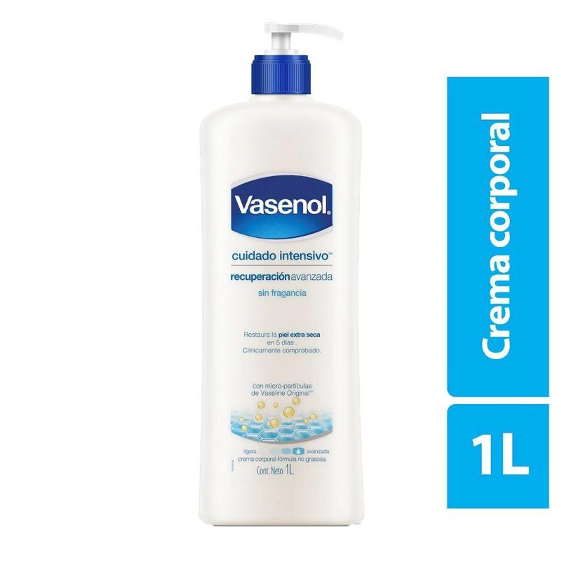 Crema Corporal Vasenol Cuidado Intensivo X 1L