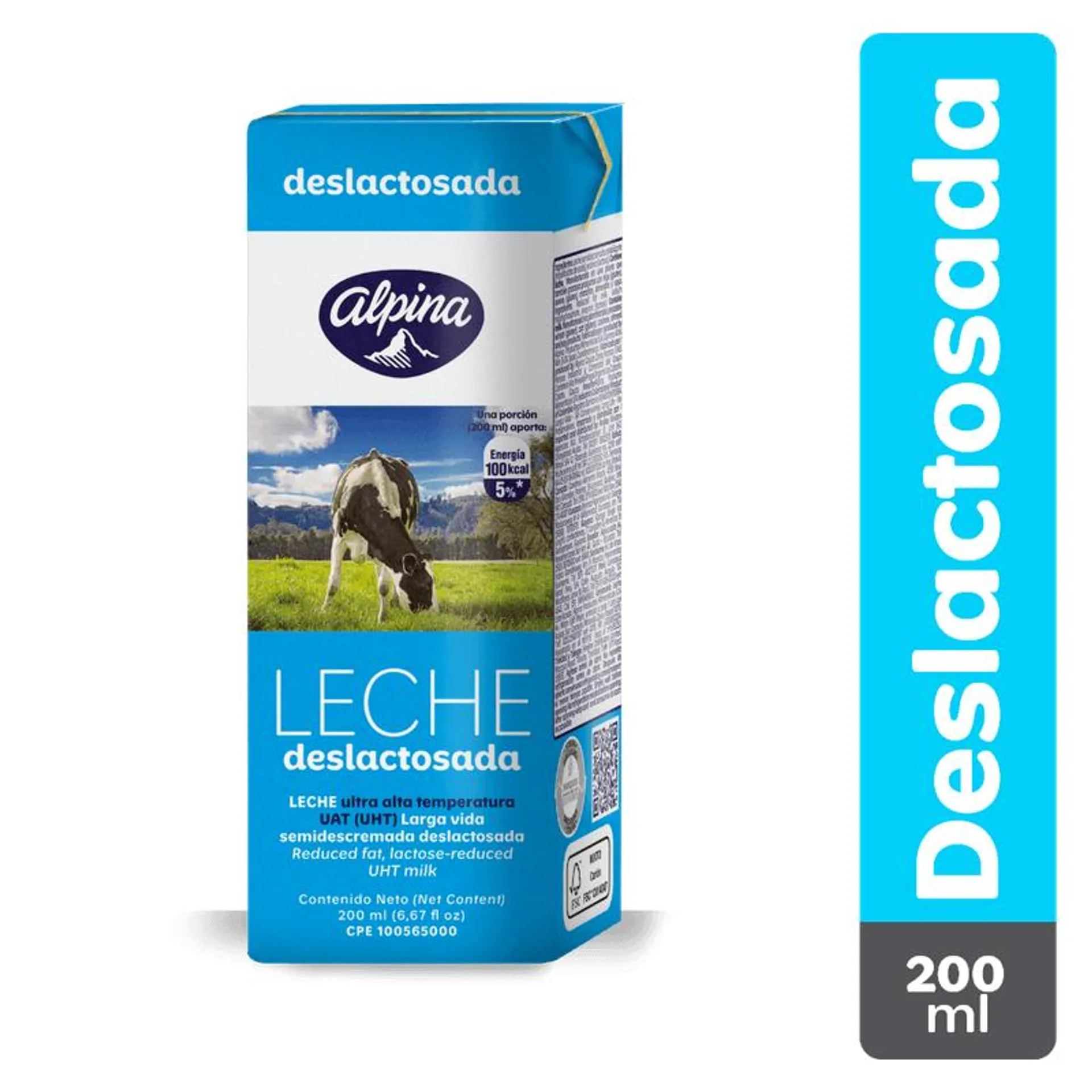 LECHE ALPINA DESLACTOSADA UHT x 200ML