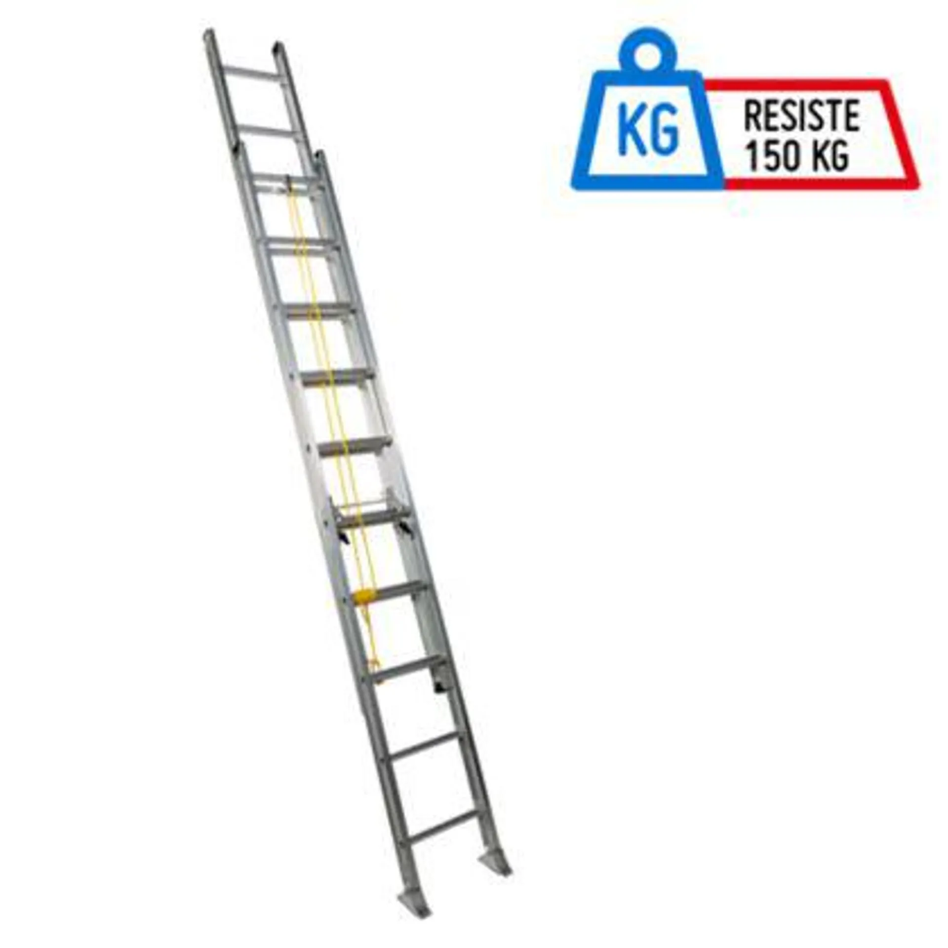 Escalera 6.09mt 20 Pasos Extensión Aluminio 136kg T1A