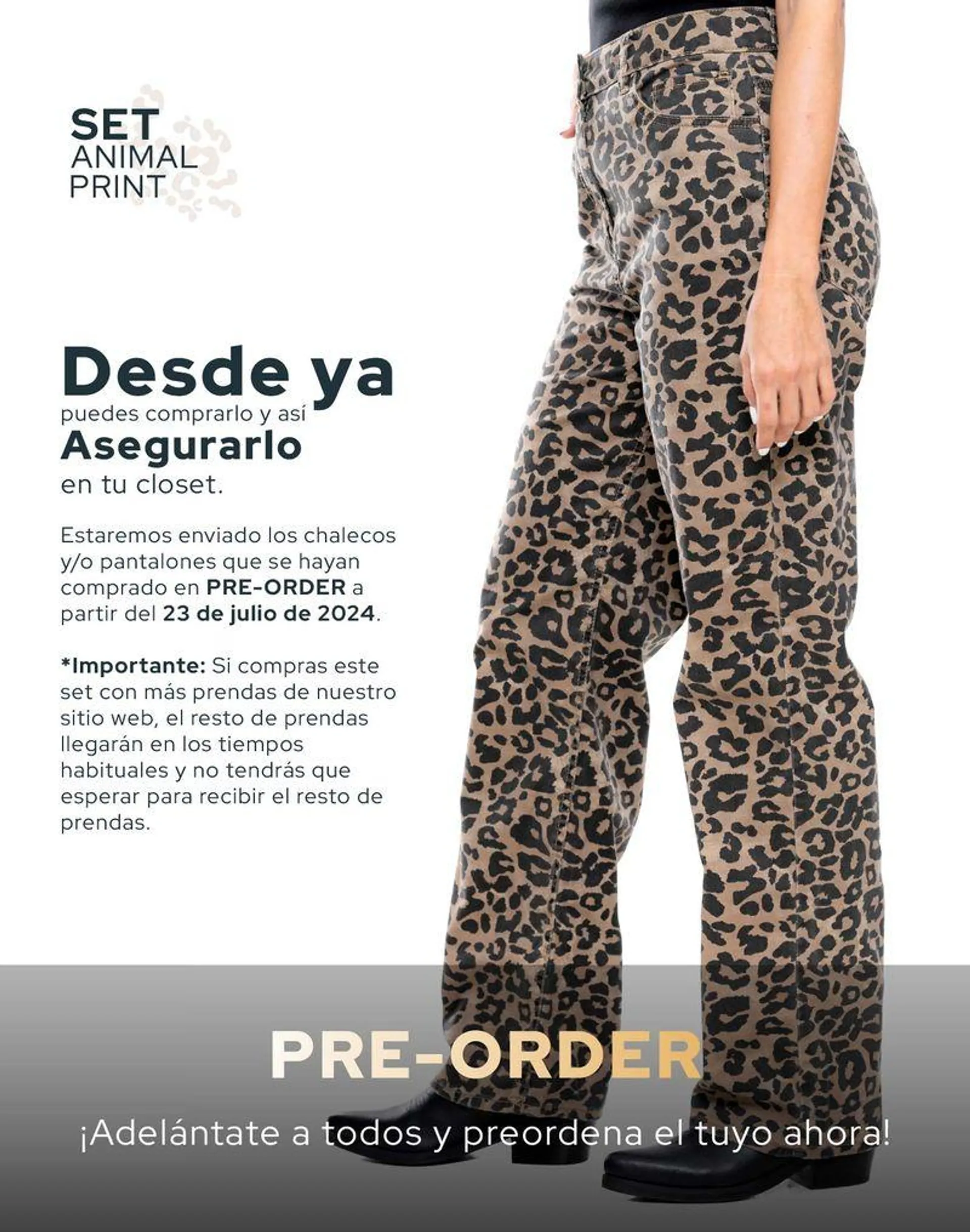 Pantalón Animal Print Straight Fit High Waist