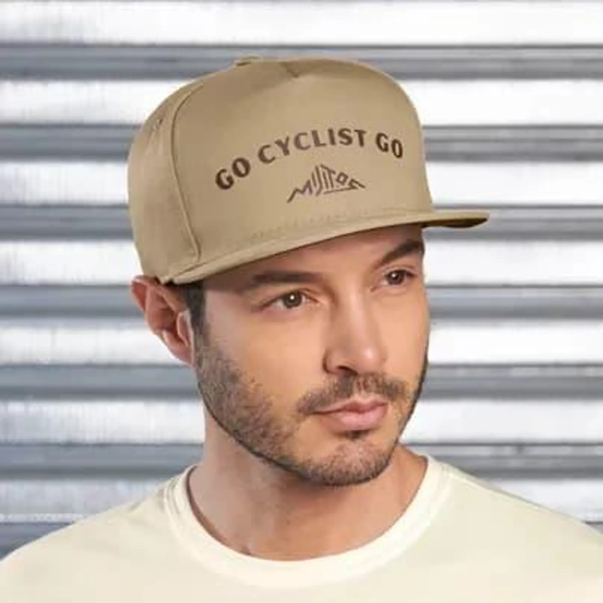 Mijitos Gorra Plana Estampada Beige