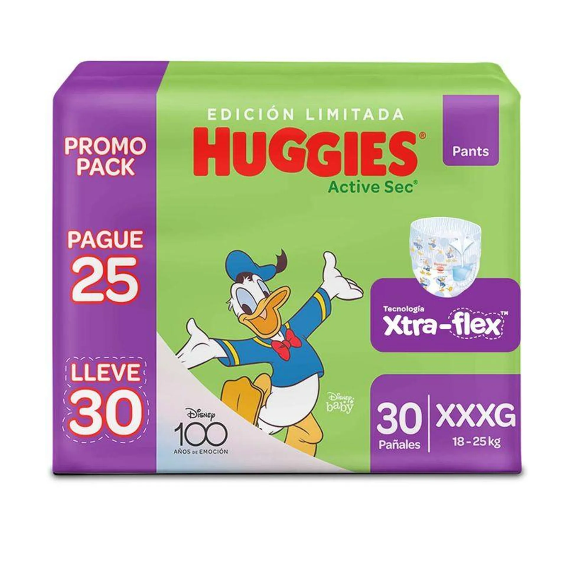 Panal Huggies Active Sec Pants Talla Xxxg Pqte Pague 25 Lleve 30 Und