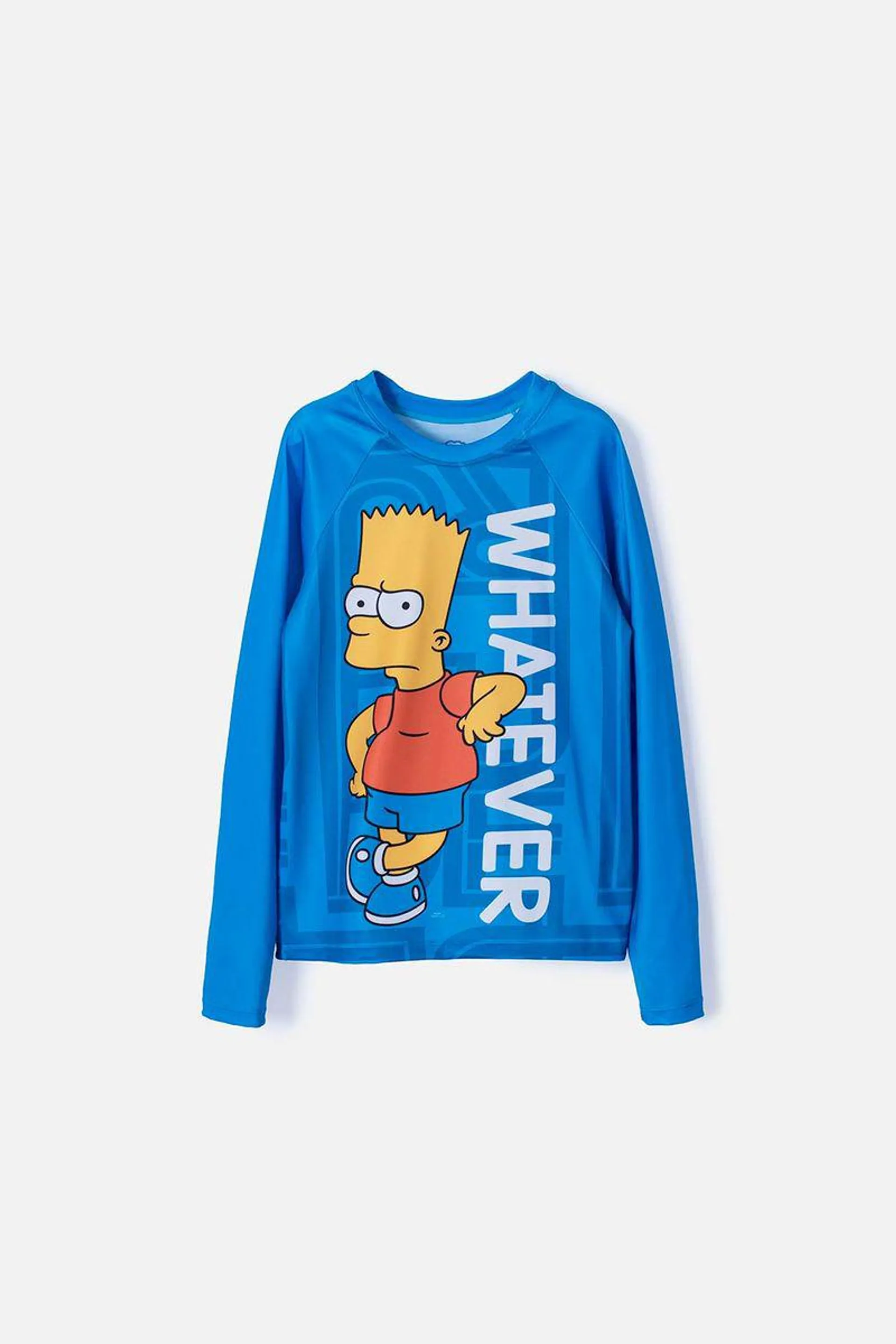 Camiseta de baño Bart Simpson azul manga larga para niño