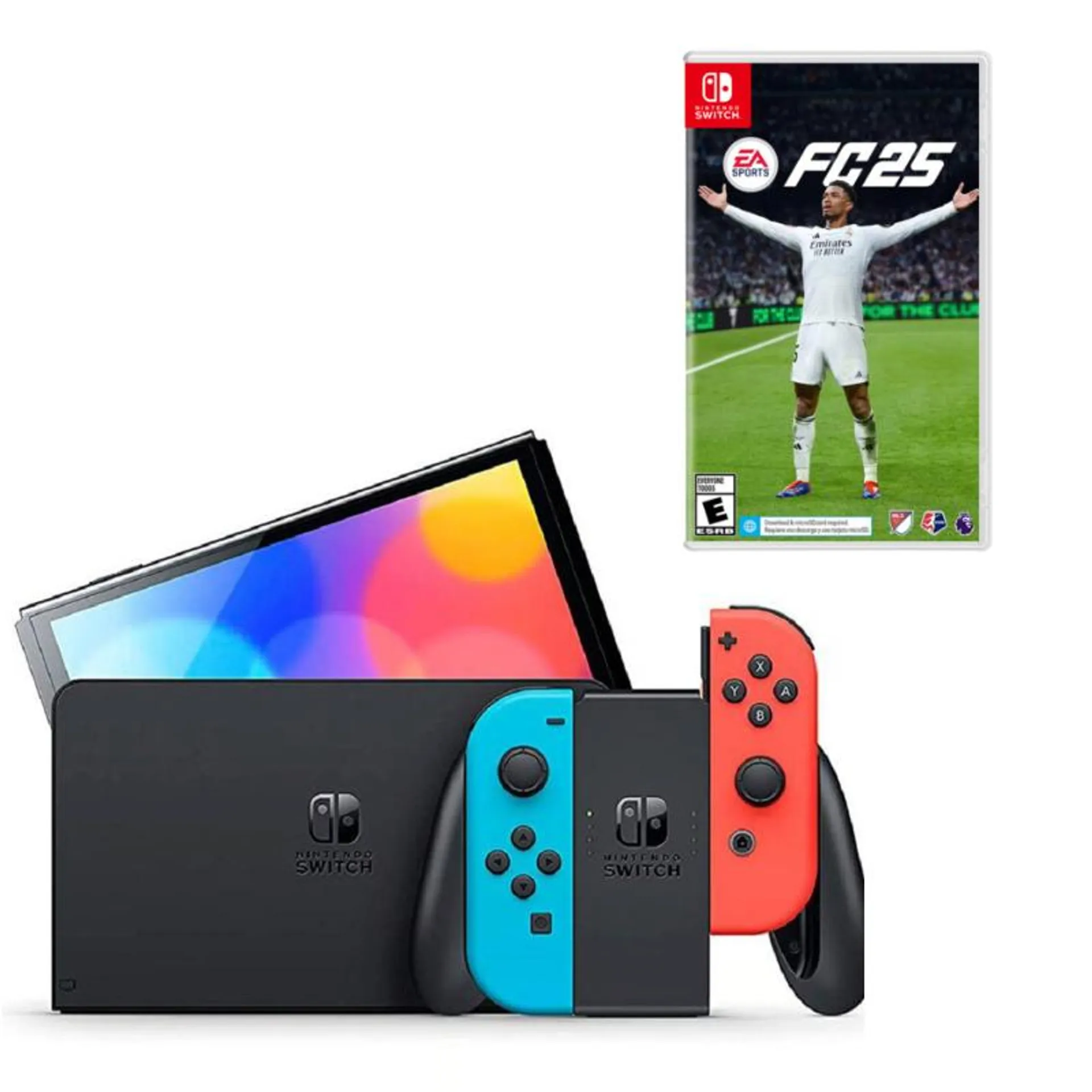 Nintendo Switch Oled Neon Con Juego Fc 25 Fisico