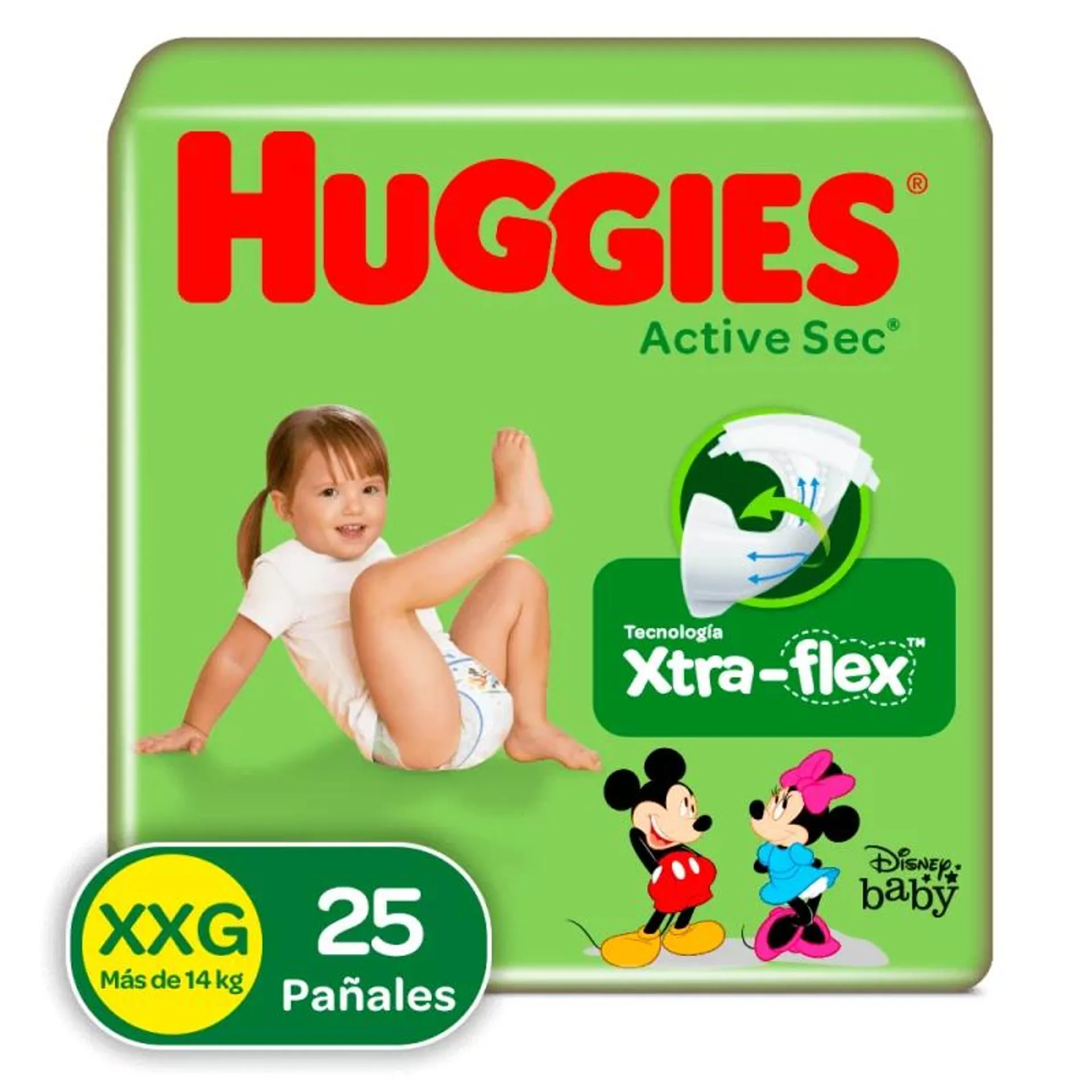 Pañal Huggies Active Sec Etapa 4 XXGX 25 Und