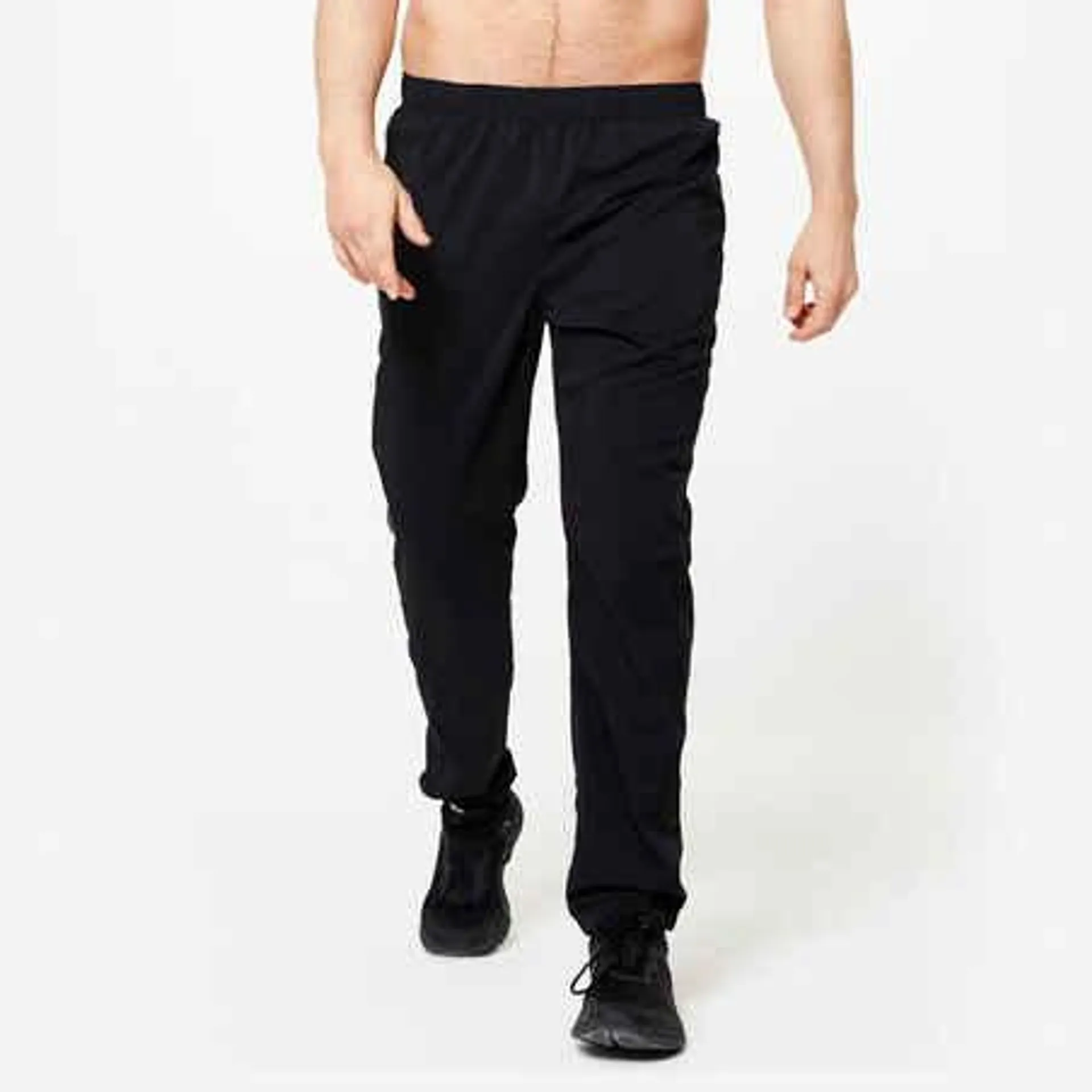 Pantalón jogger de fitness con bolsillos para Hombre Domyos 120 negro