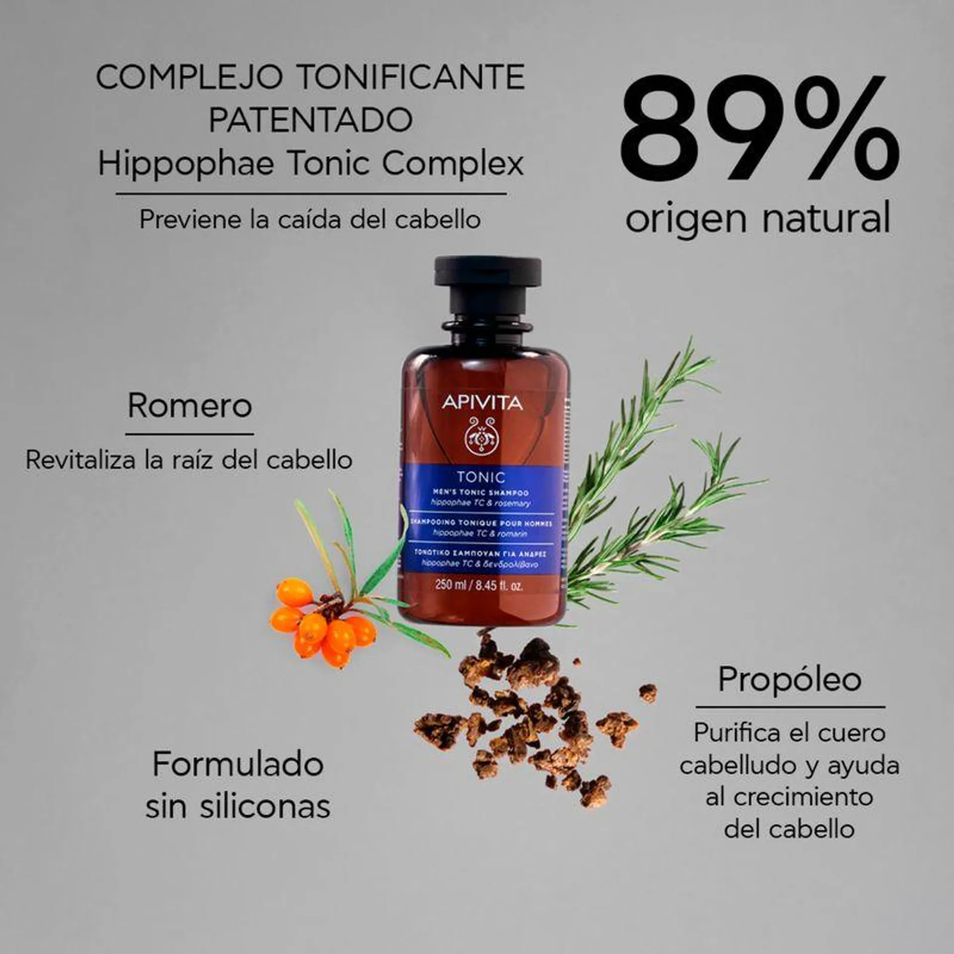 Apivita Champú Tónico Hombre - Anticaída 250 Ml