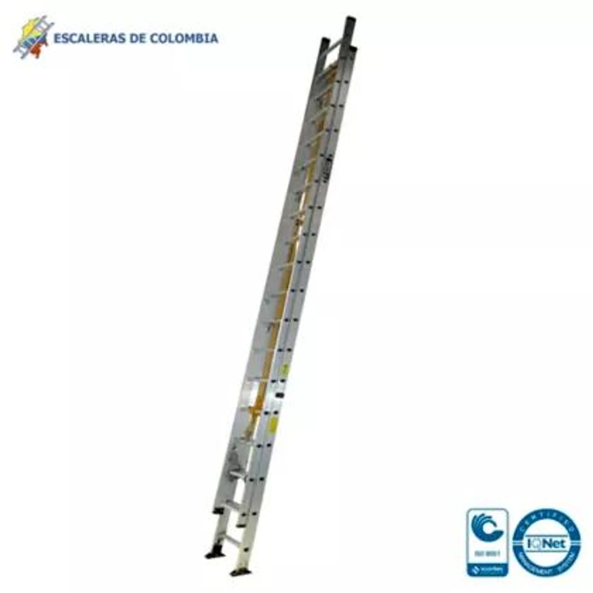 Escalera Certificada Tipo Extensión Aluminio De 36 Pasos / 11 M 136 Kg T1A