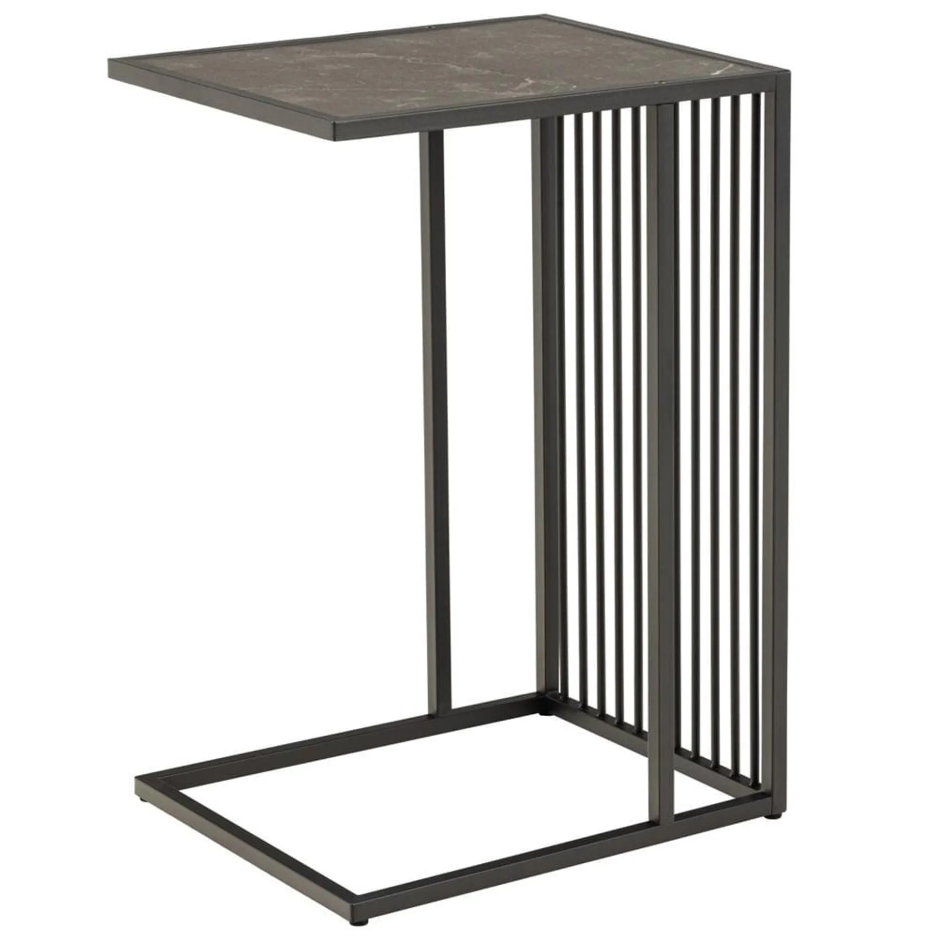 Mesa Auxiliar String Laminado Nogal/Metal Negro