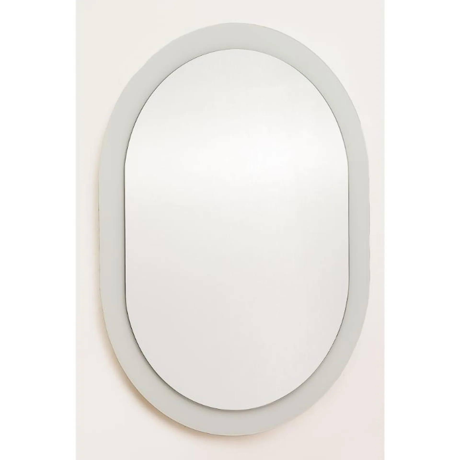 Espejo no fabricado doble ovalo fondo blanco 60x80 cm
