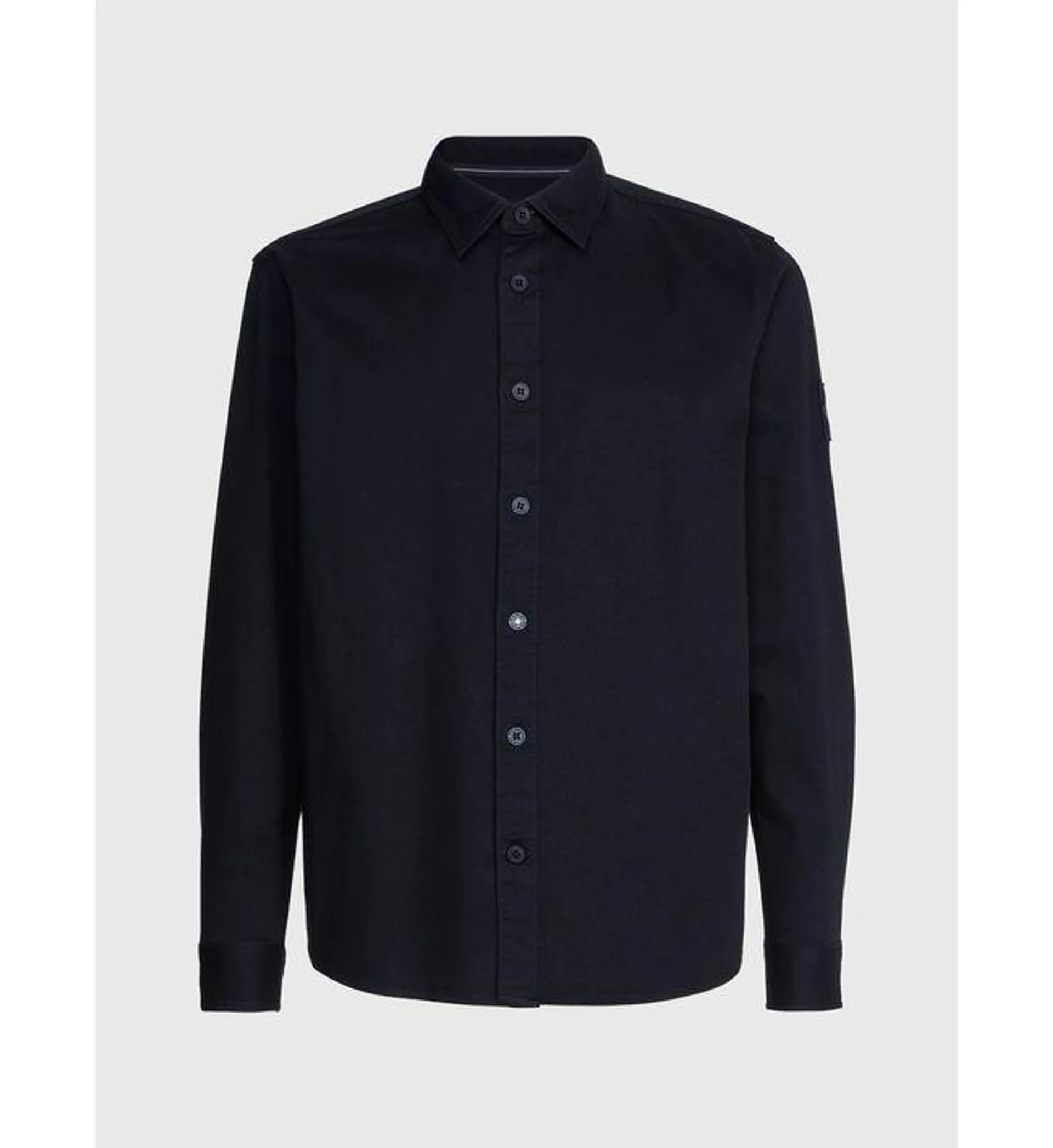 Camisa Negro Holgada De Sarga Algodón