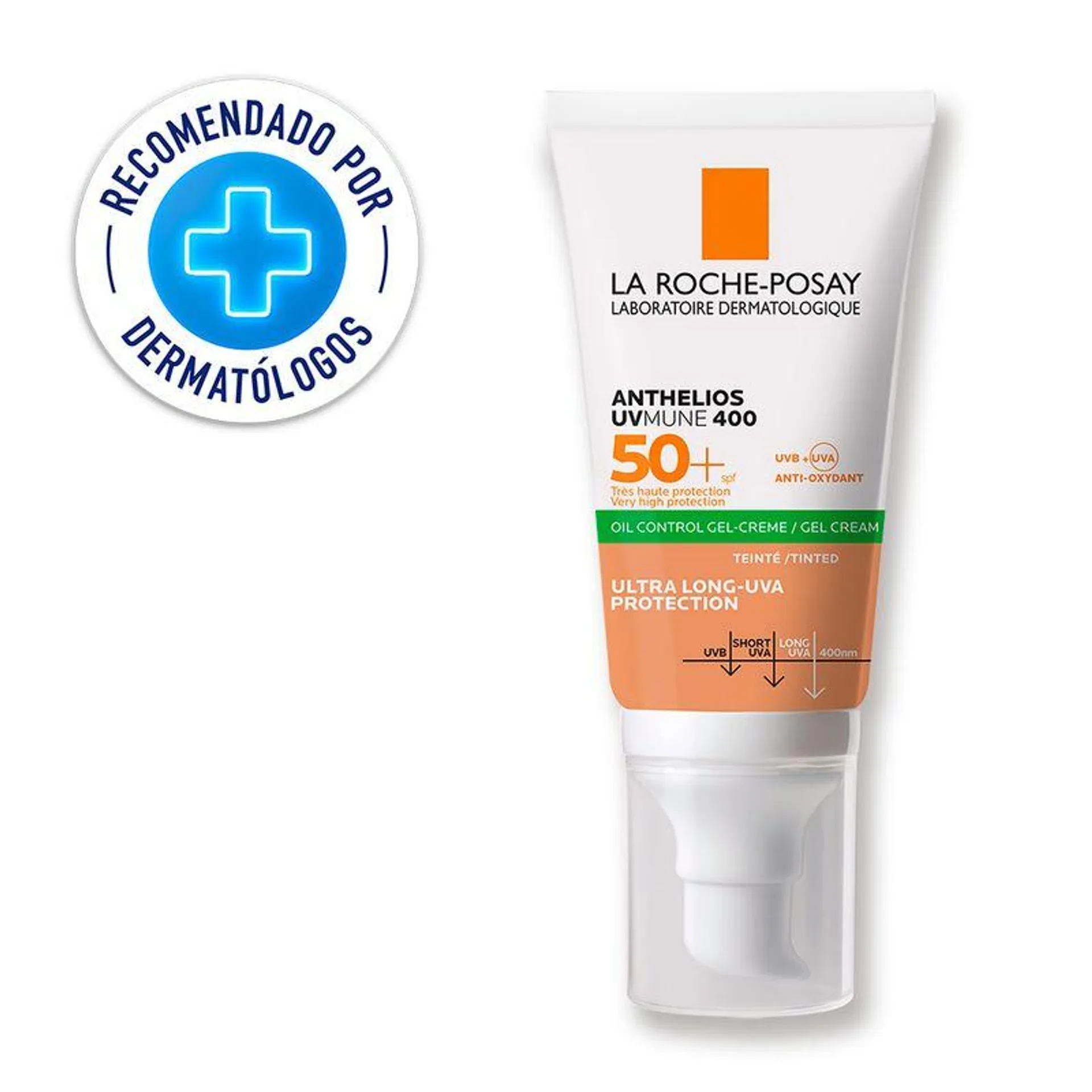 Protector Solar Facial La Roche Posay Anthelios Uvmune Oil Control Gel Con Color Spf50 + X 50ml