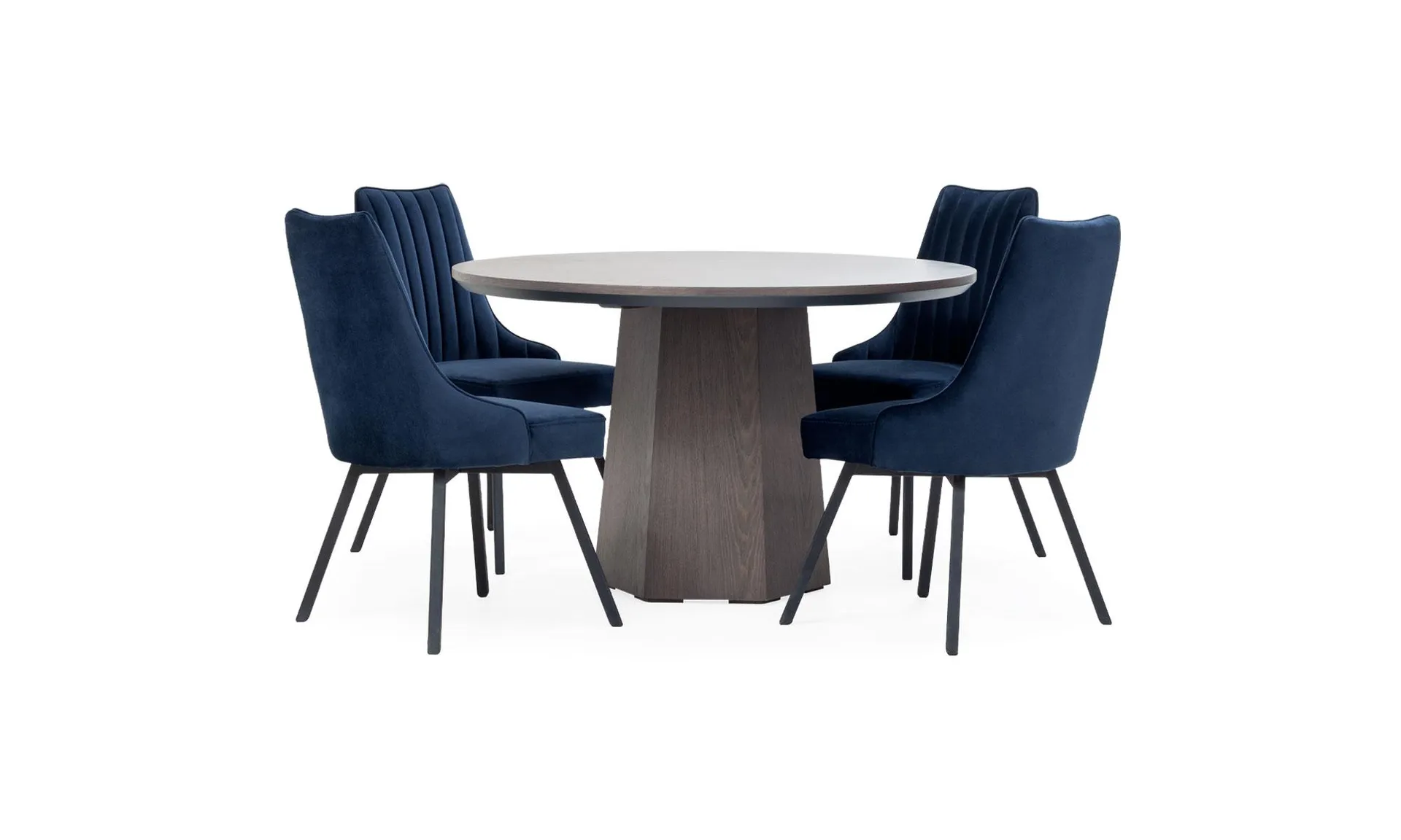 Mesa Comedor Milano Redonda + 4 Sillas Florencia P/N