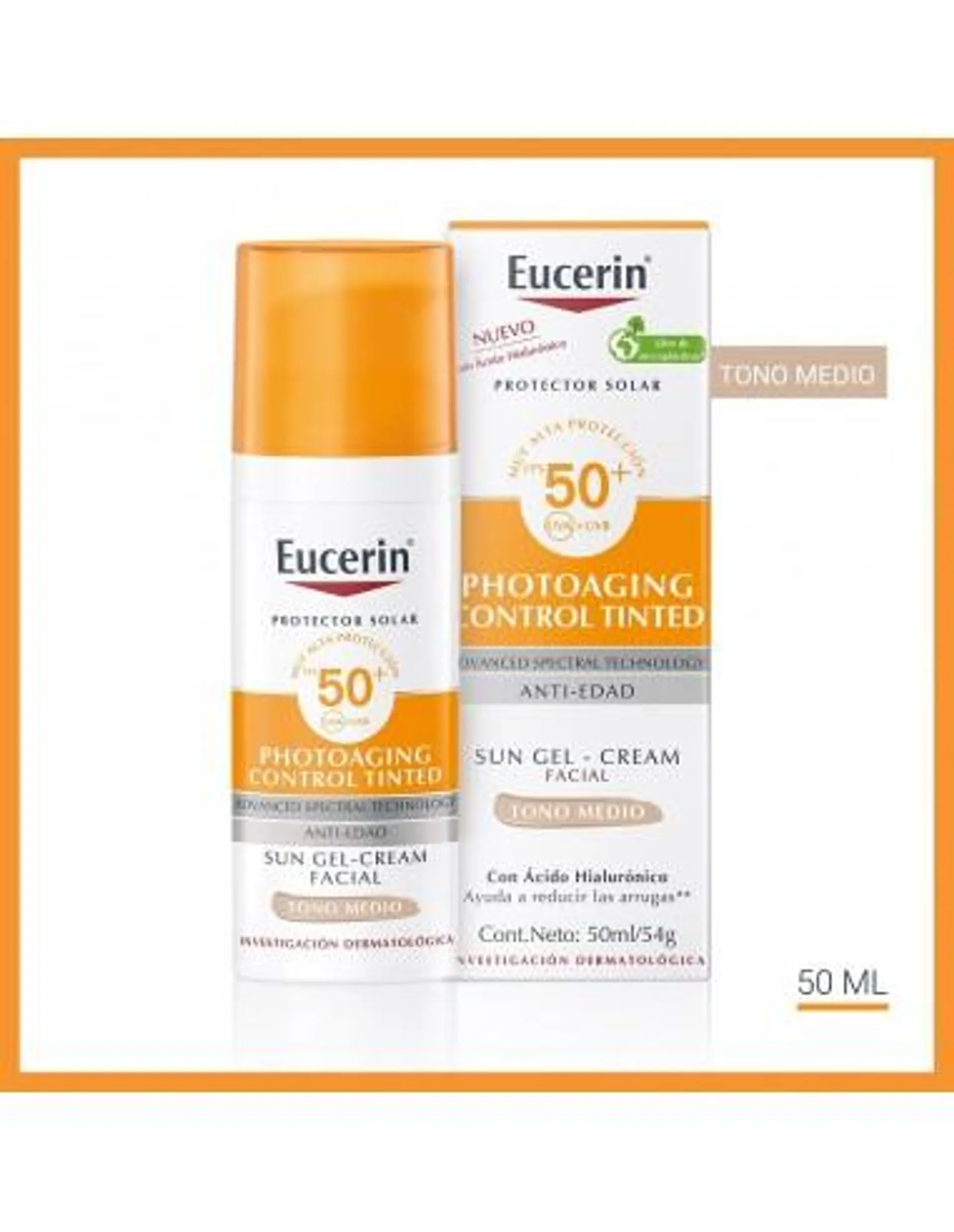 Euc Sun Face Oil Control Tono Medio SPF50+ 50 ML