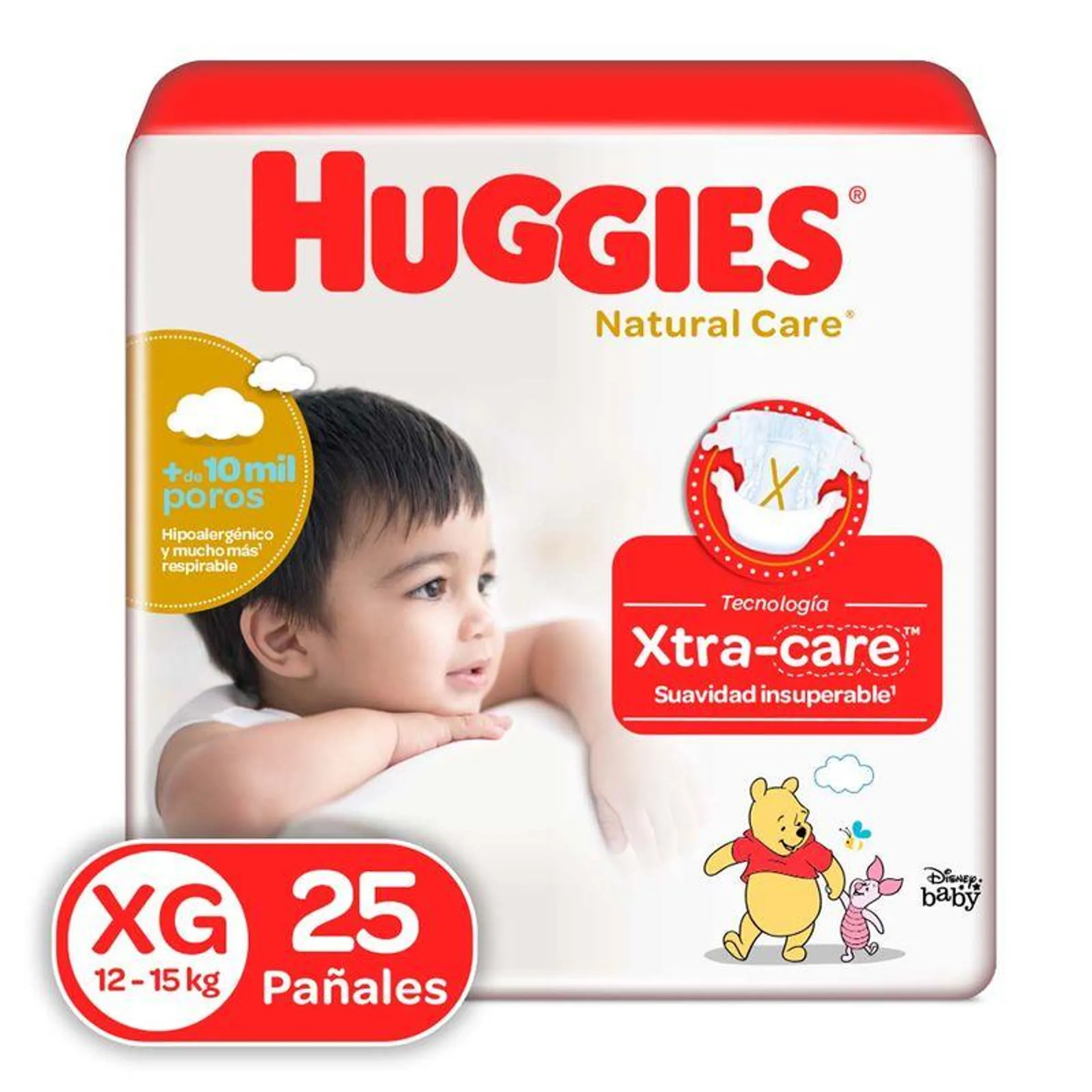 Panal Huggies Natural Care Talla Xg Pqte X 25 Und