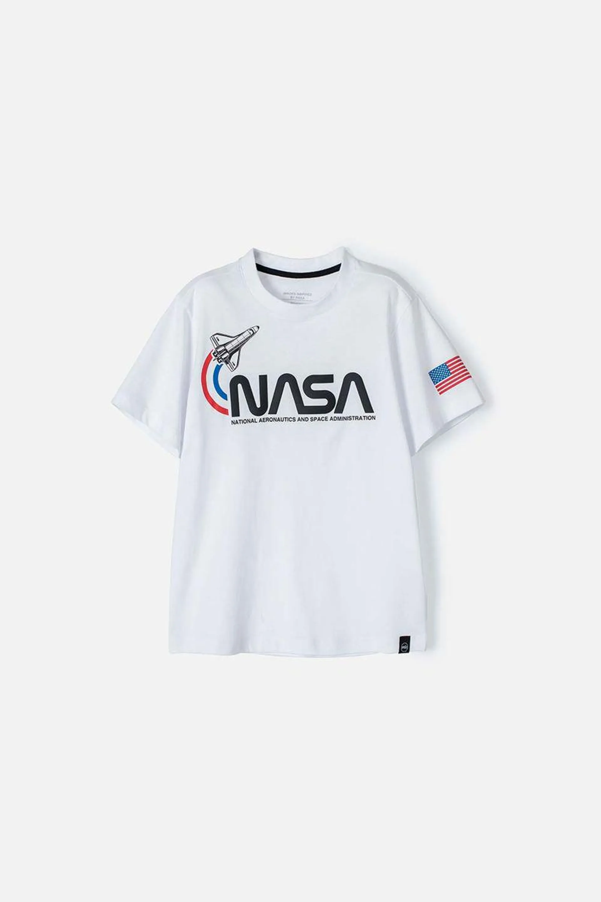 Camiseta de la Nasa blanca manga corta para niño