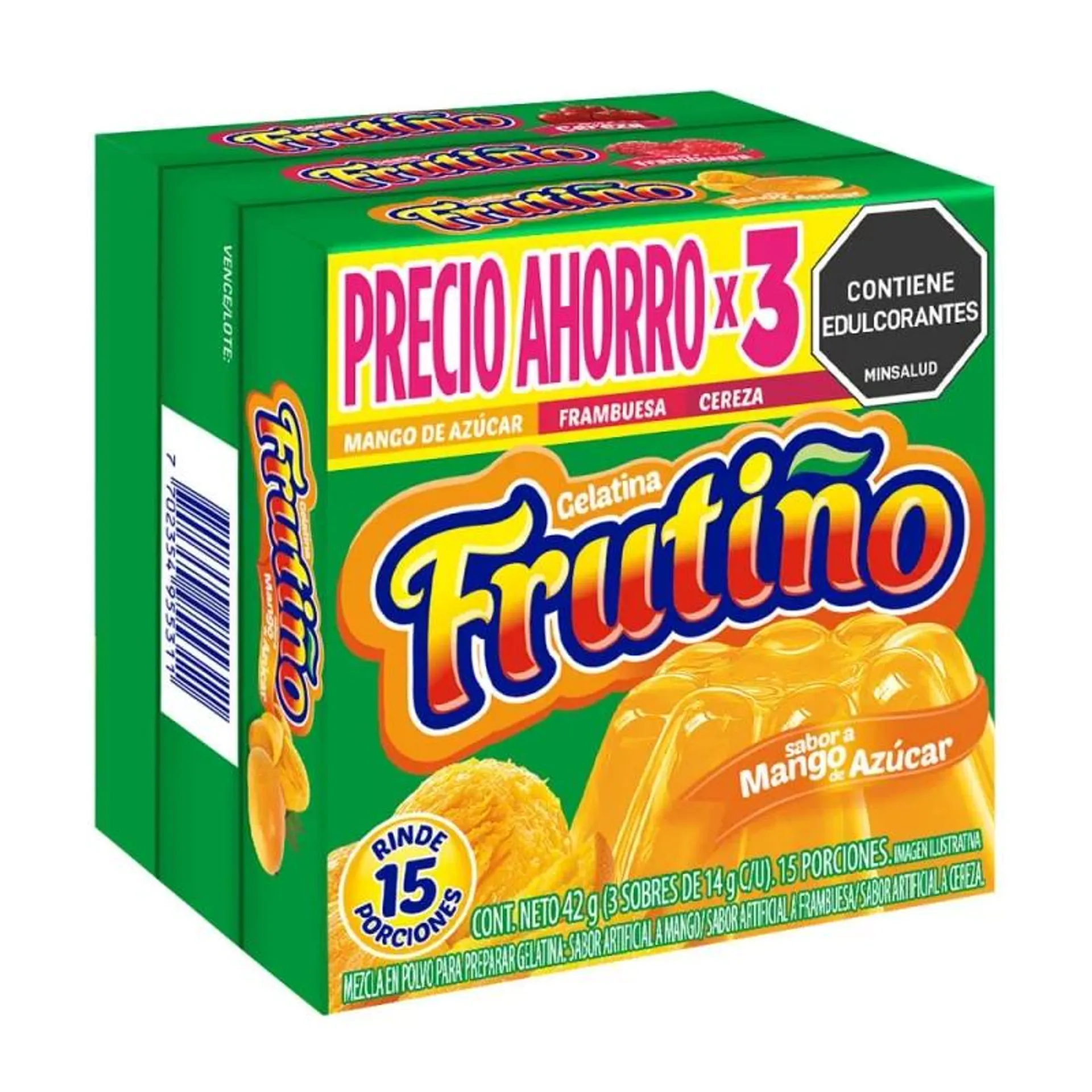 Gelatina Frutiño Tripack Mango-Frambuesa-Cereza 3 und x 42 g