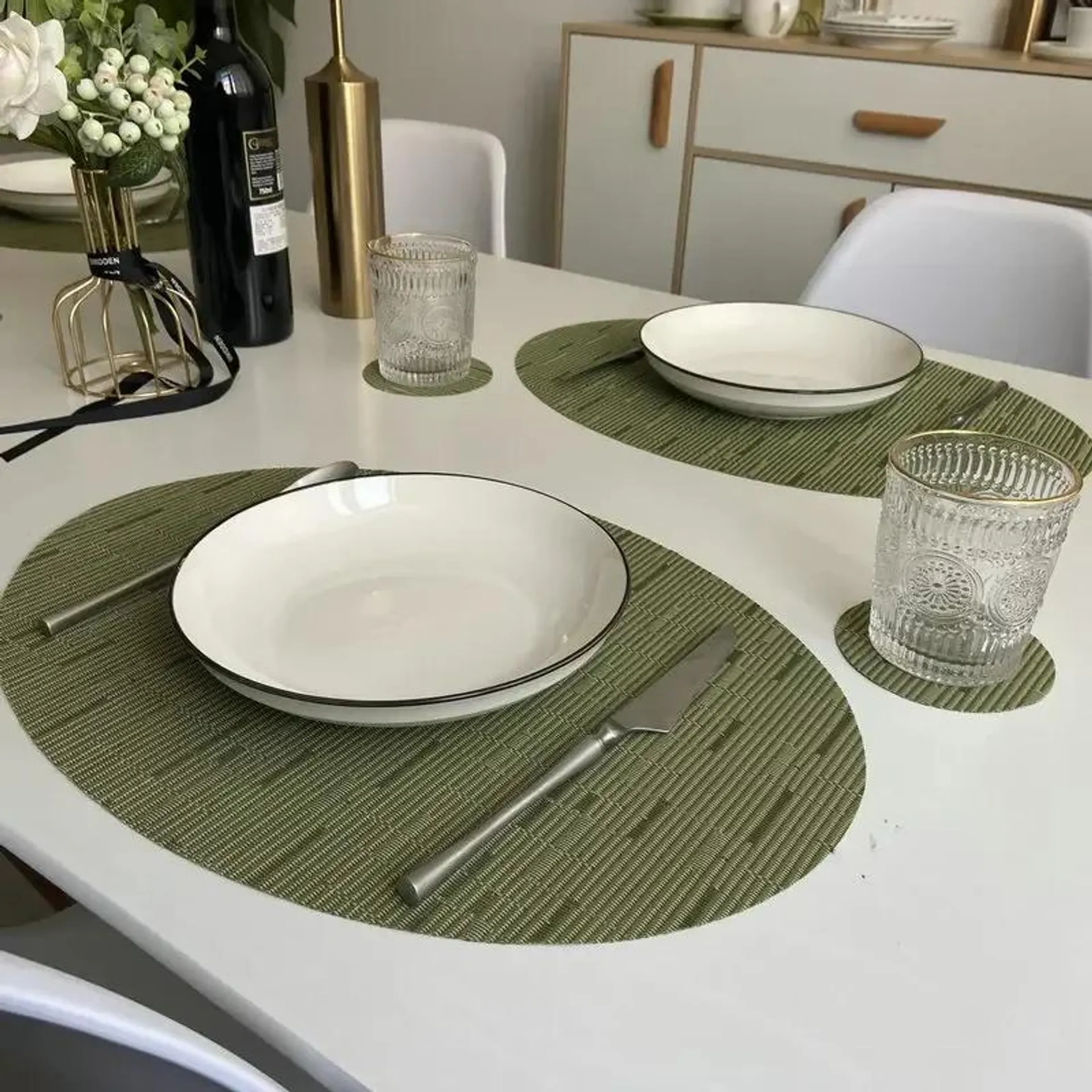 PVC table placemat Heat Insulation Modern Placemats for dinner table Mat washable Hotel breakfast placemats for table coaster