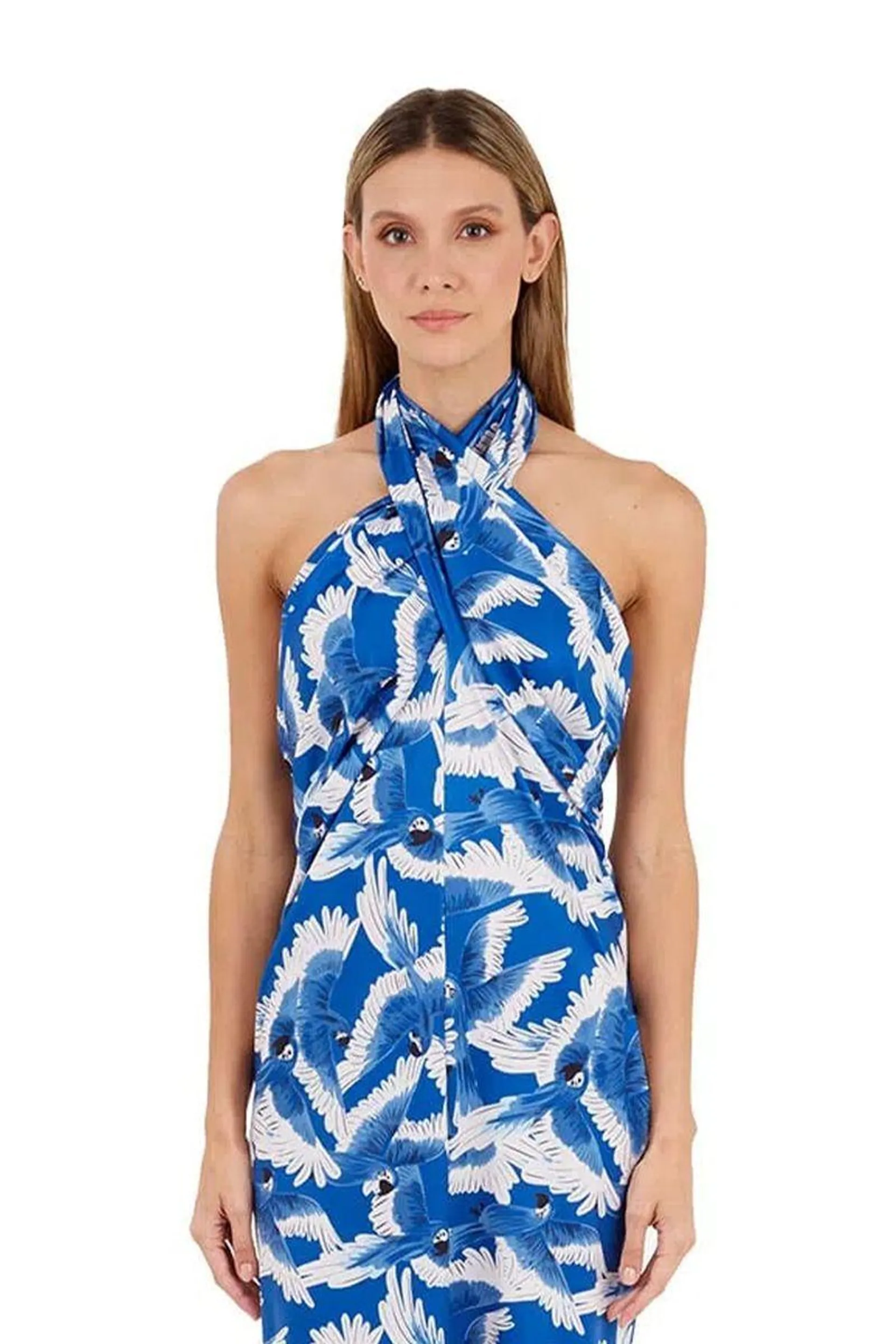 Vestido Largo Estampado Azul para mujer Tropico