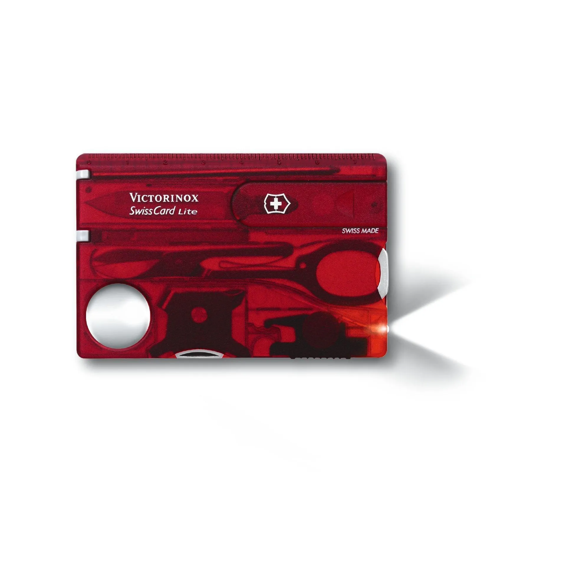 SWISSCARD LITE VICTORINOX, ROJO TRANSLUCIDO 0.7300.T