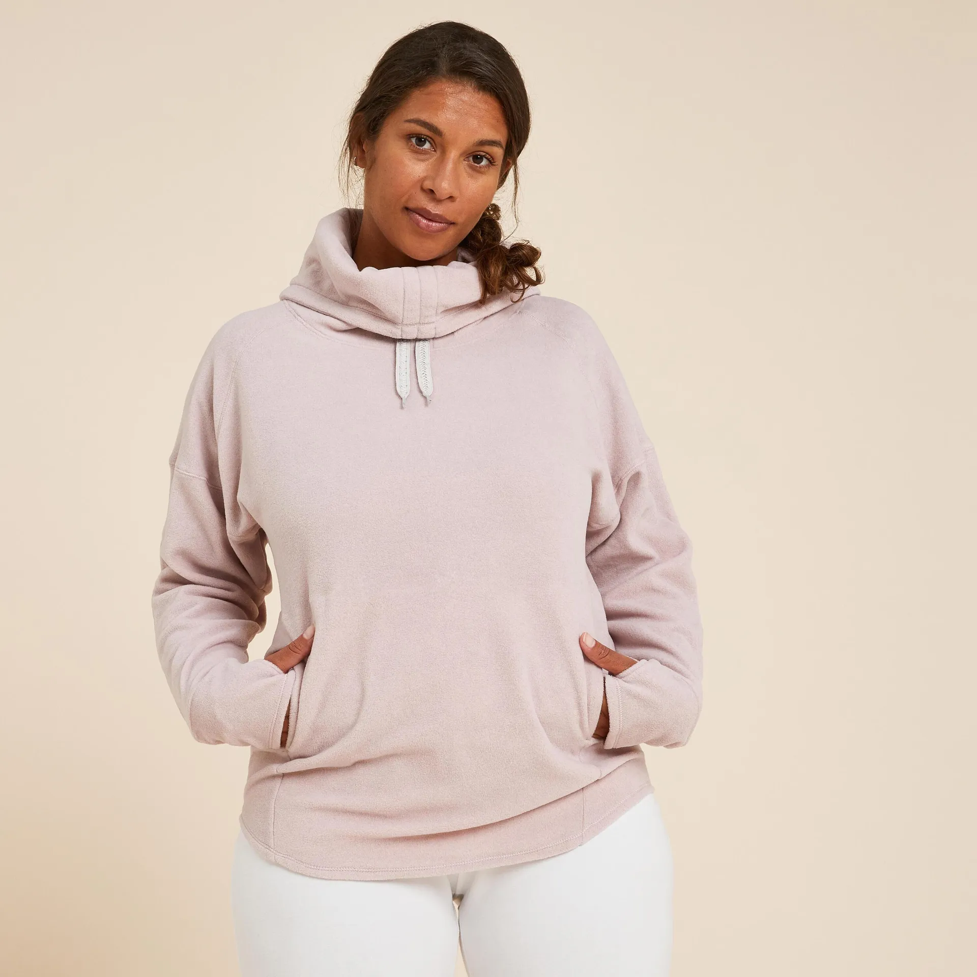 Hoodie de yoga cálido para Mujer Kimjaly rosado pastel