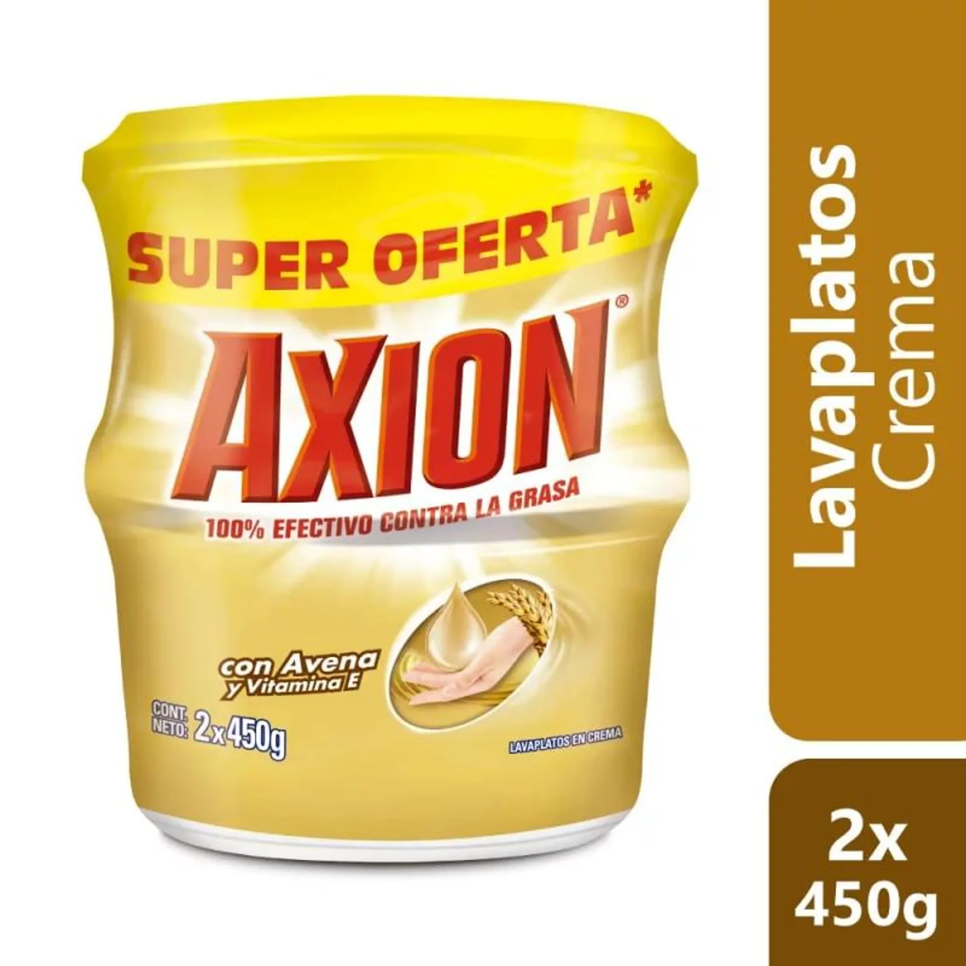 Lavaplatos en Crema Axion Avena y Vitamina E 450g x 2und