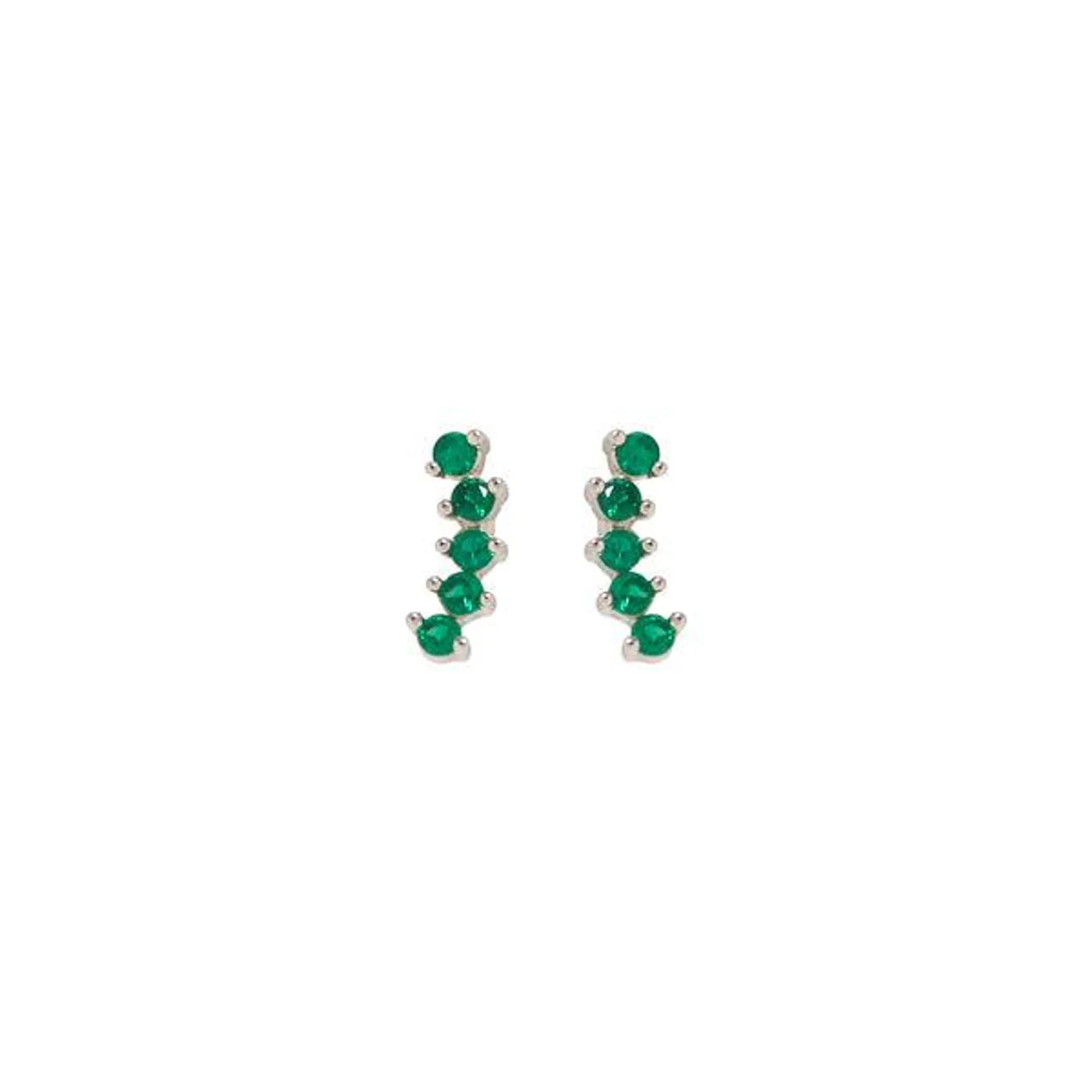 Aretes Pequeños con Circones Verdes