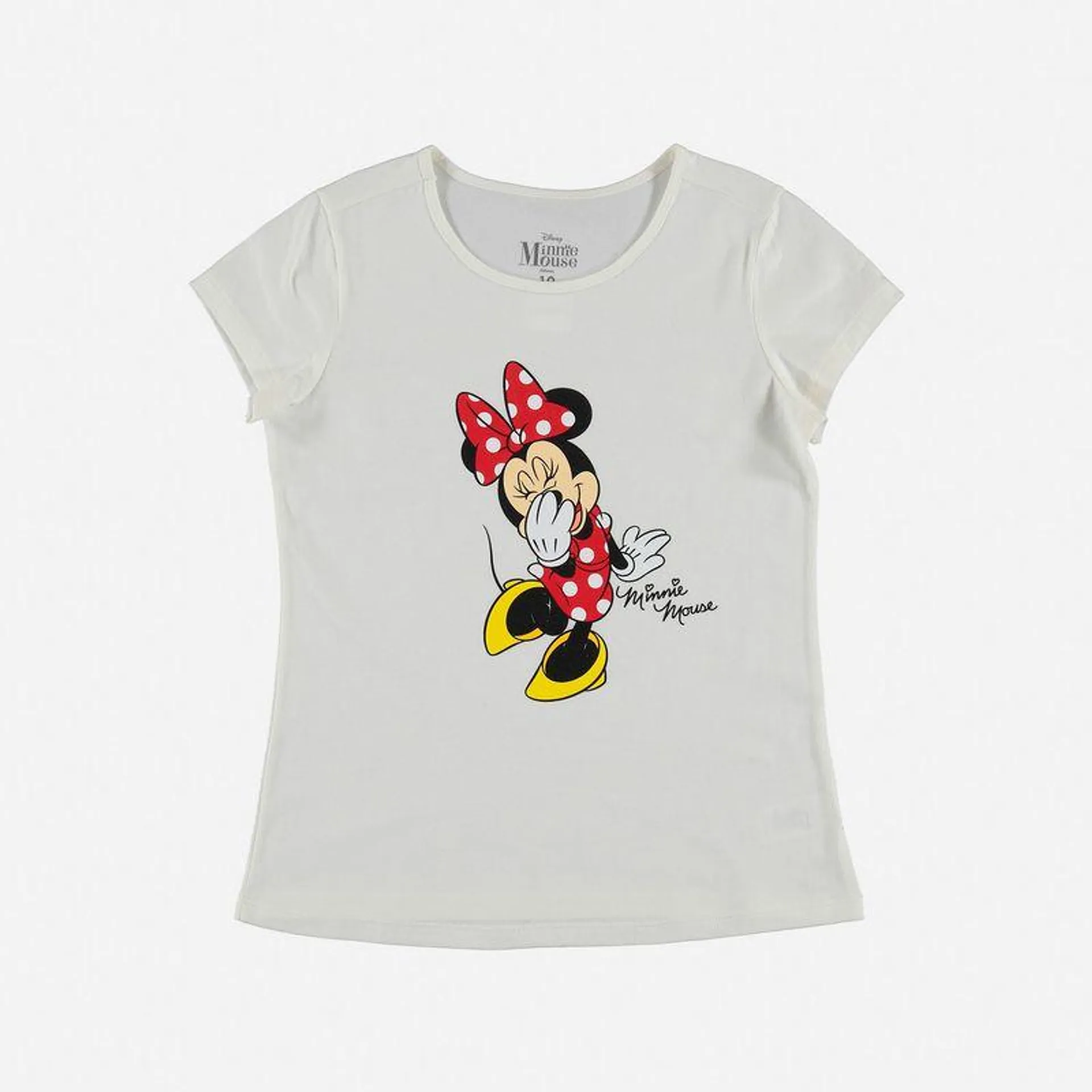 Camiseta de niña, manga corta marfil de Minnie Mouse ©Disney