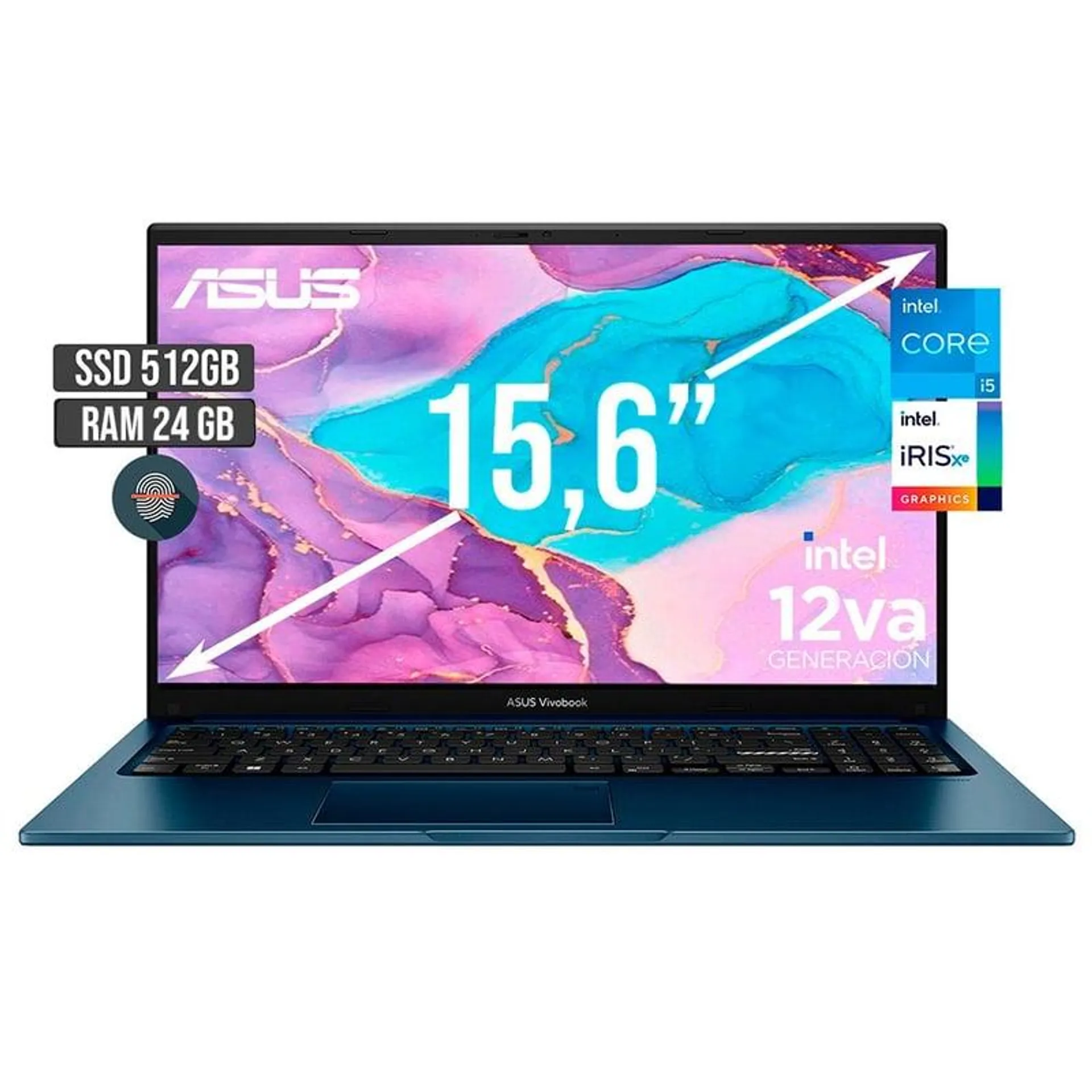 PORTATIL ASUS INTEL CORE I5-1235U SSD 512GB RAM 24GB LED 16 FULL HD