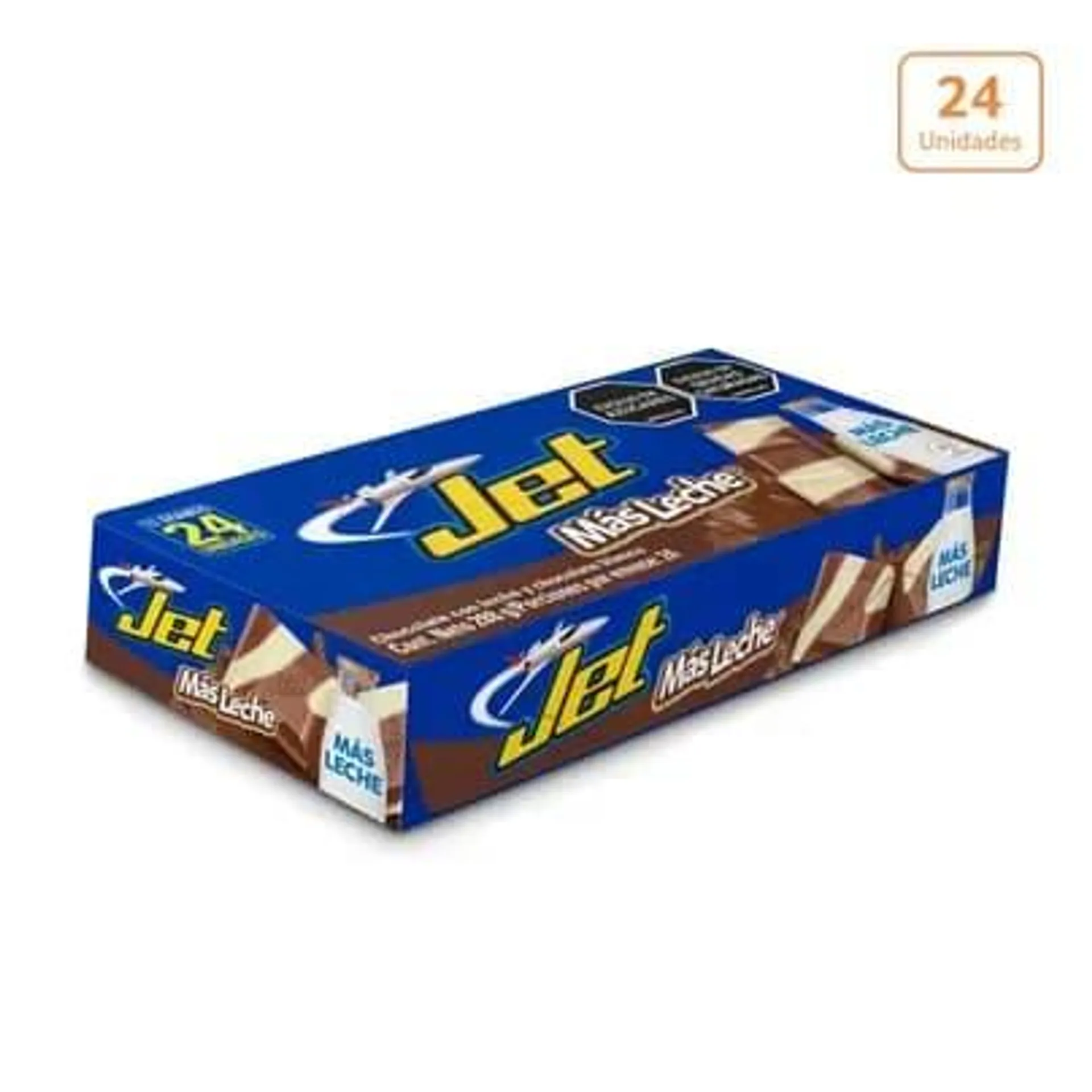 Chocolatina Jet Más Leche x 24 unds x 12g c/u