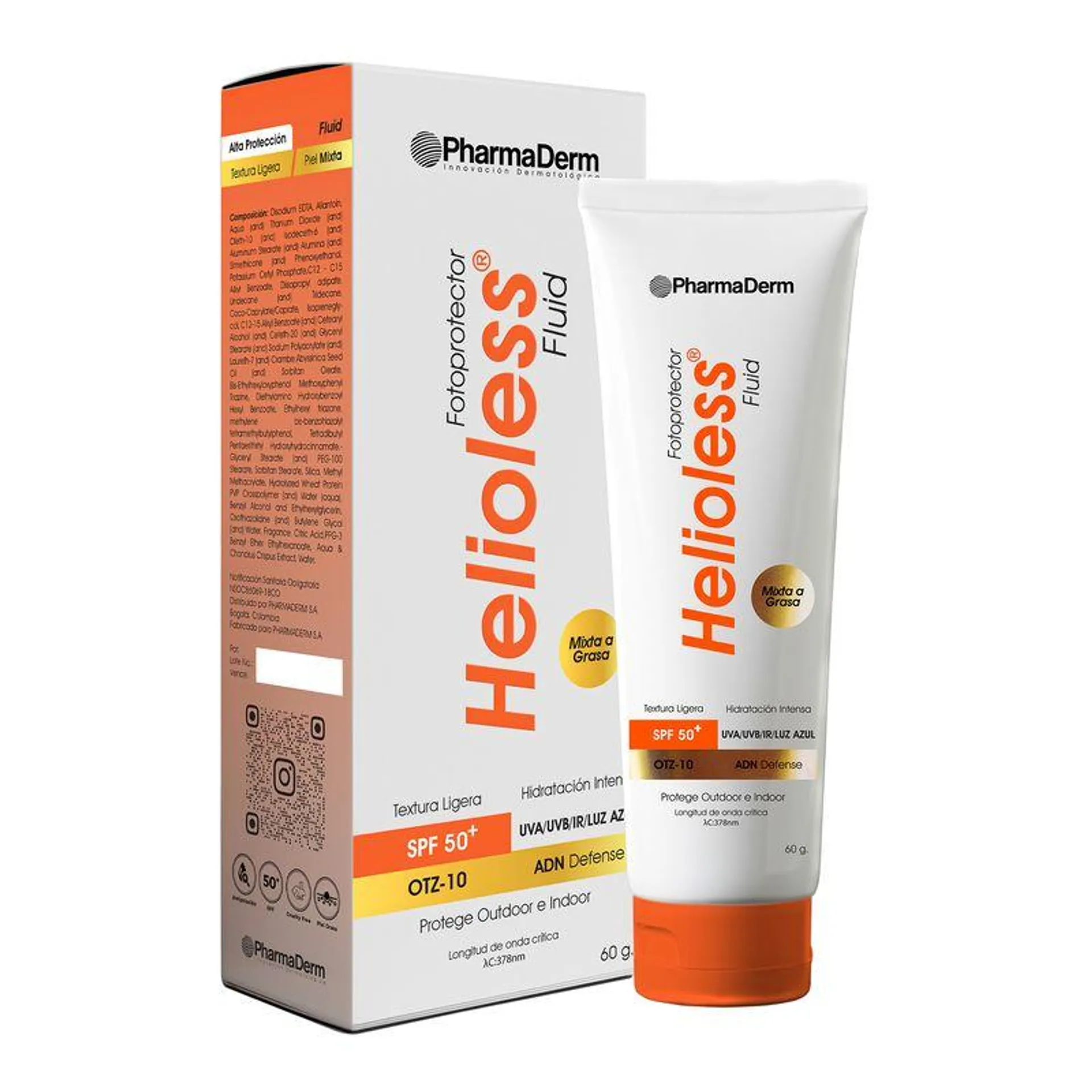 Fotoprotector Textura Fluida Helioless Spf 50+ 60 Gr