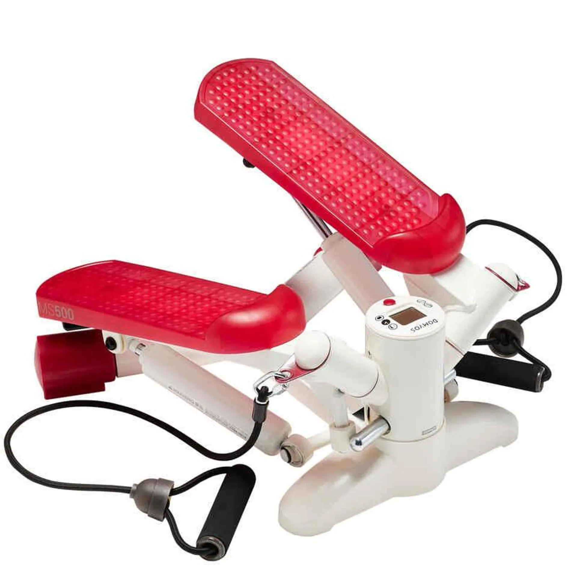 Stepper / Escalador con Bandas de Resistencia Ajustable para Fitness Cardio Rosa