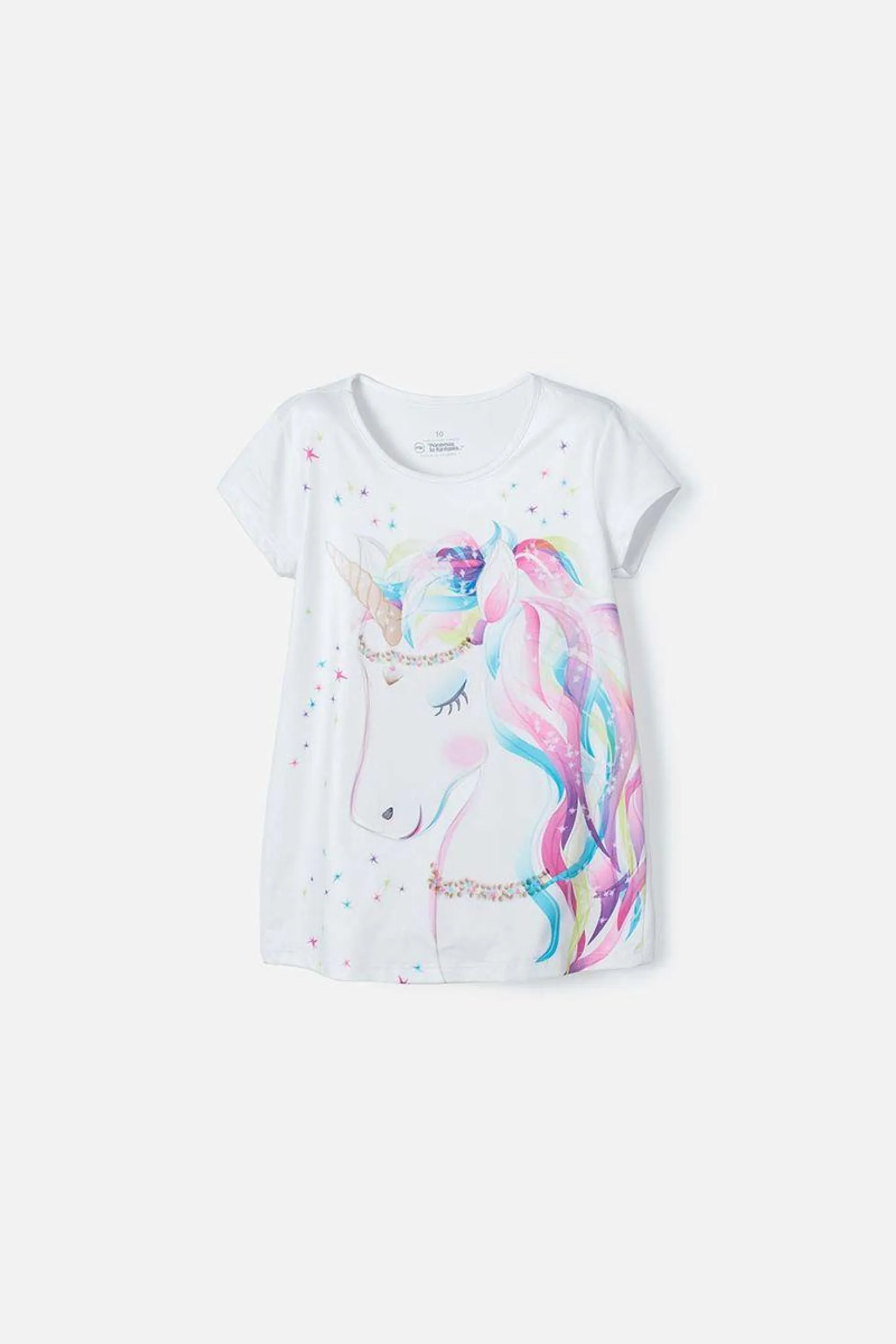 Camiseta de Mic manga corta blanca para niña