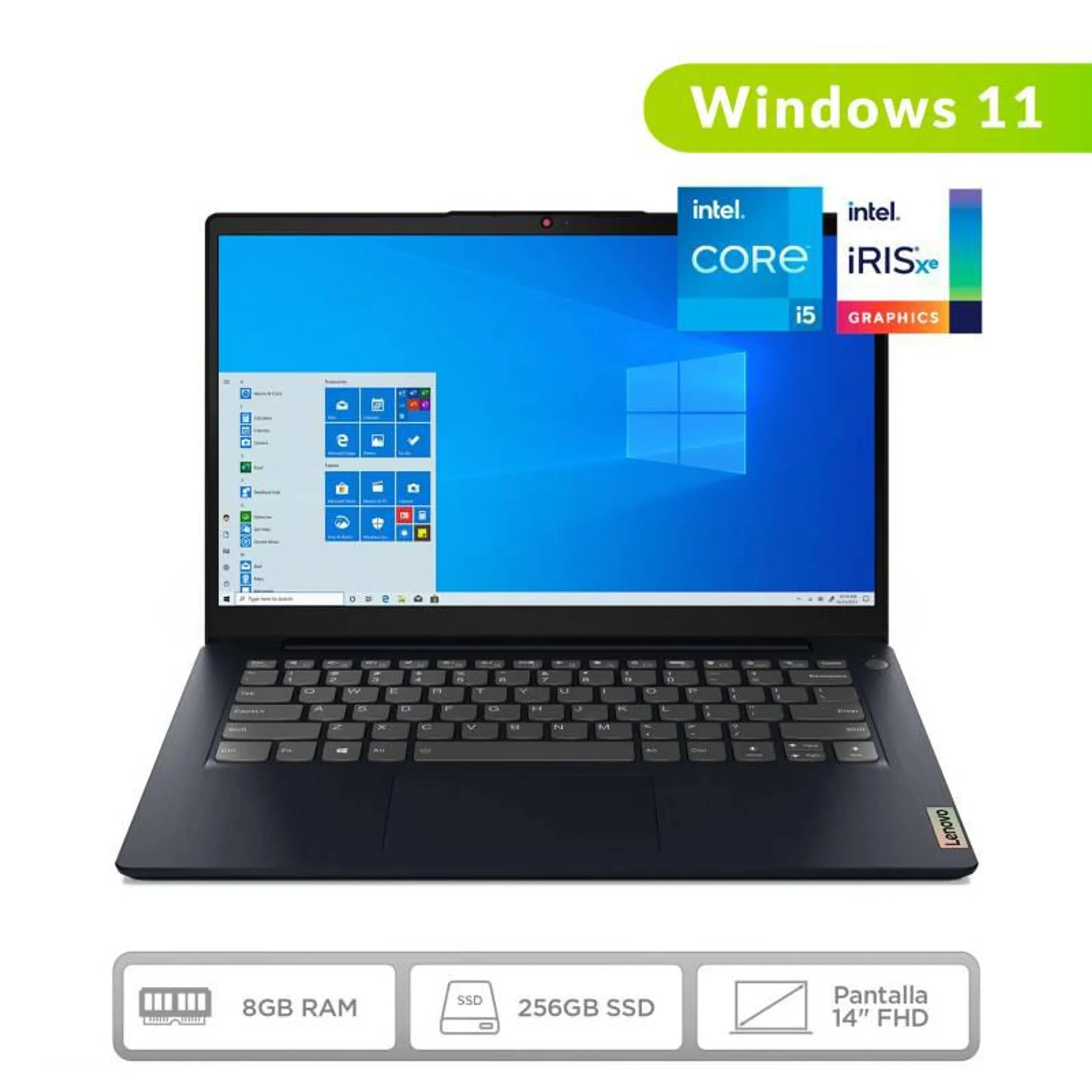 Portátil Lenovo Intel Core i5 8GB 256GB Windows 11 14 pulgadas Full HD