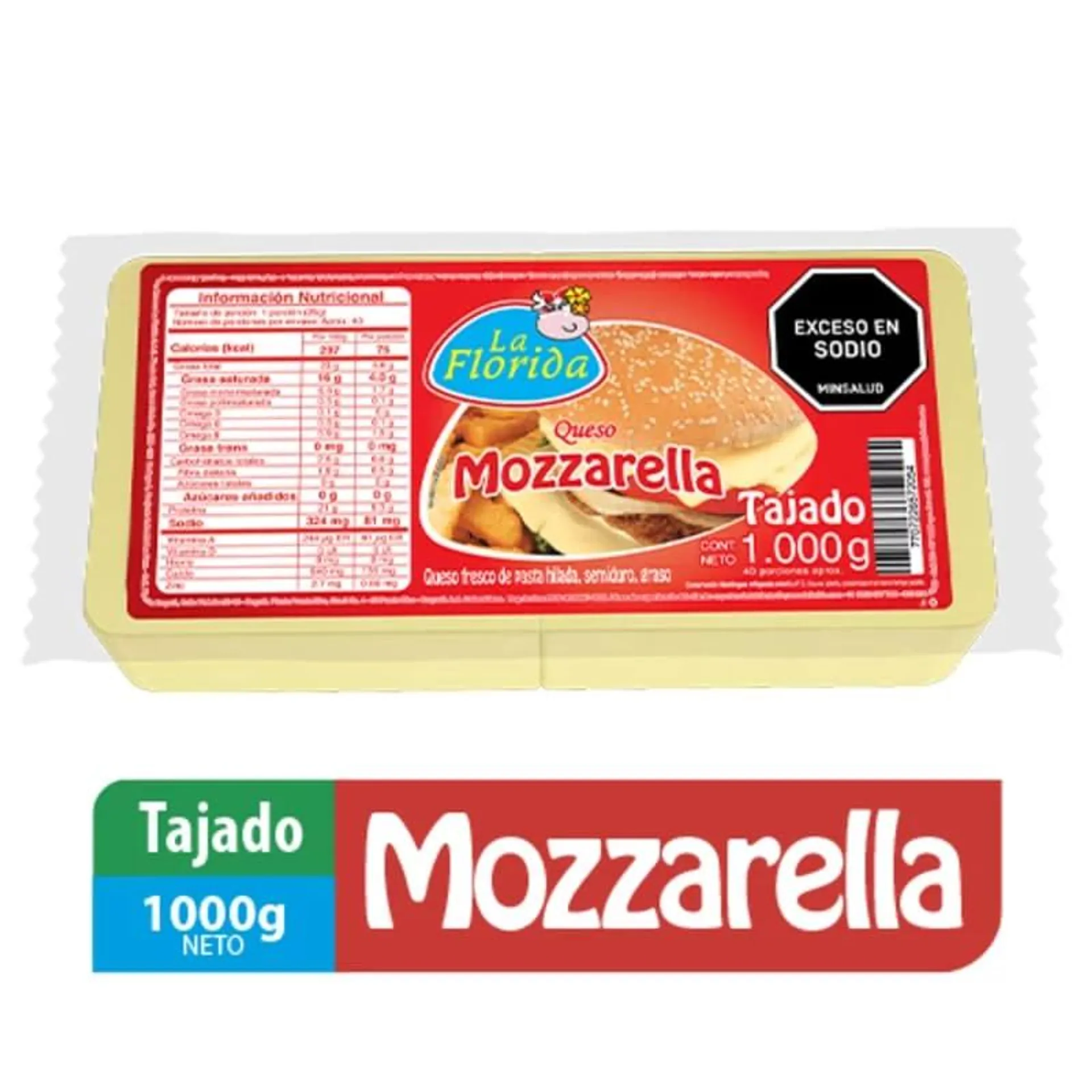 Queso La Florida Tajado Mozarella x 1000 g