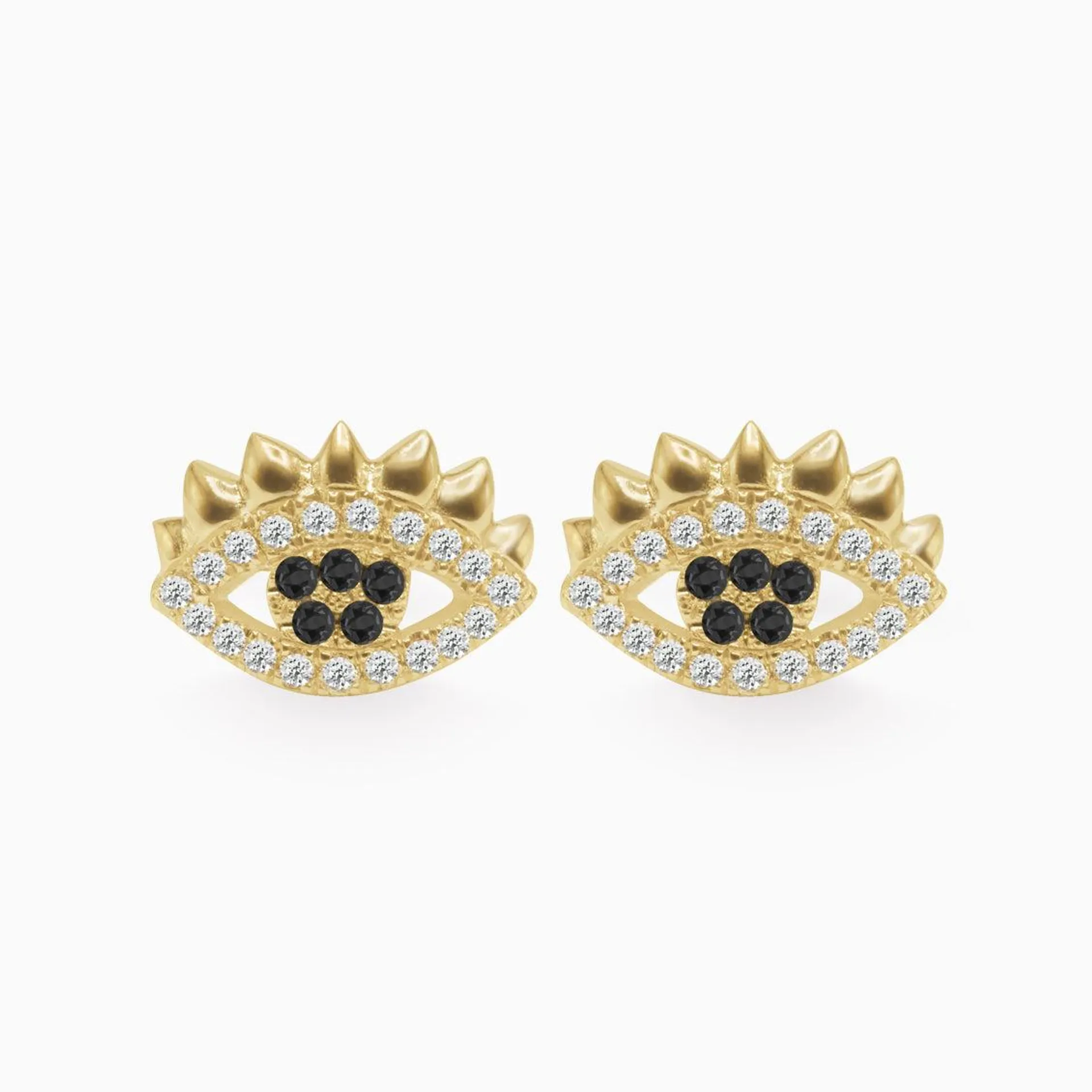 Aretes Siena en oro amarillo de 18K forma de ojo con brillantes