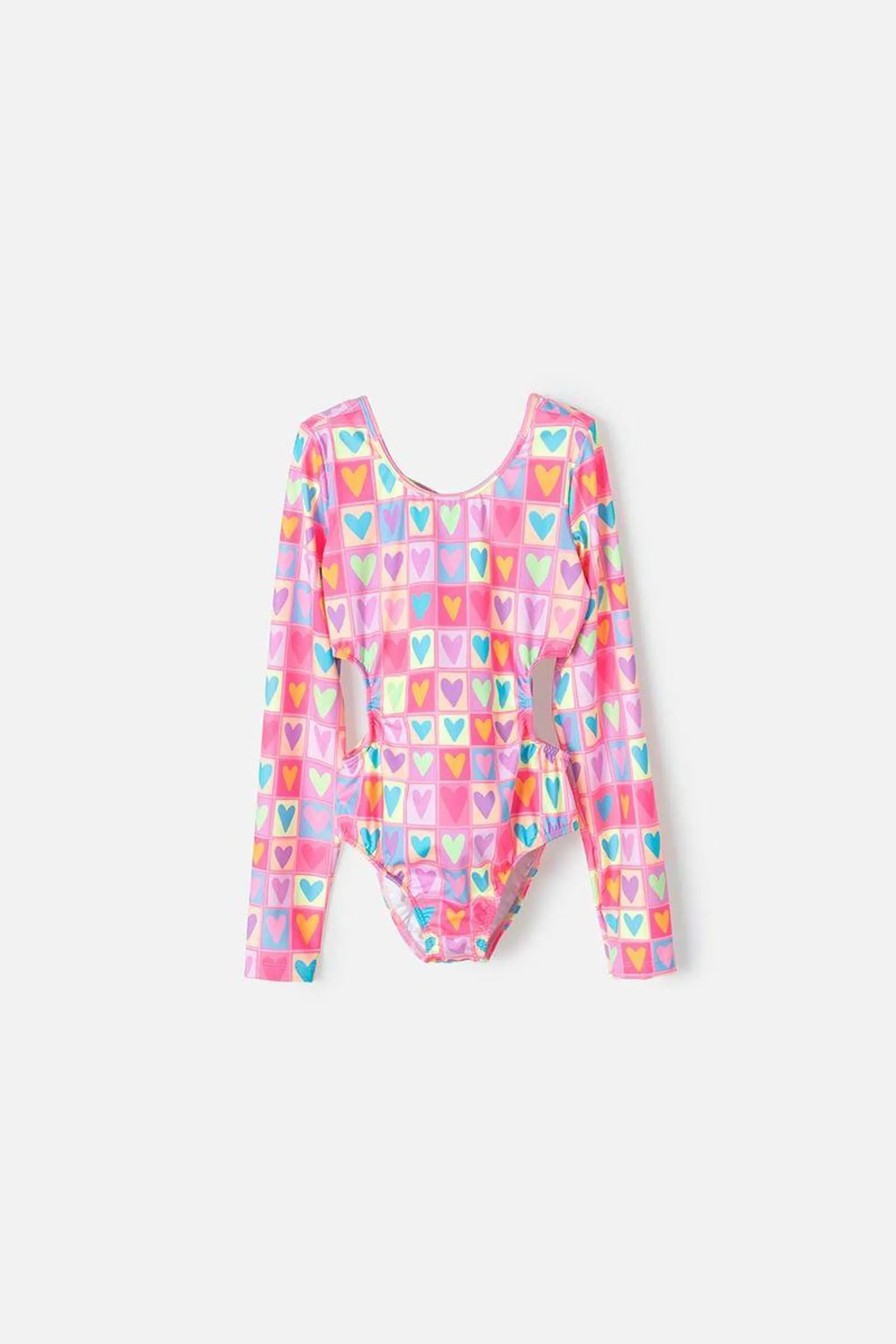 Vestido de Baño Mic manga larga multicolor para niña