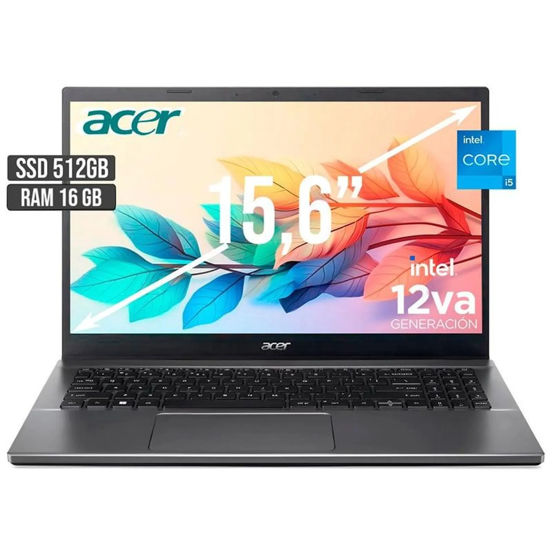 PORTATIL ACER INTEL CORE I5-12450H SSD 512GB RAM 16GB LED 15,6 FULL HD