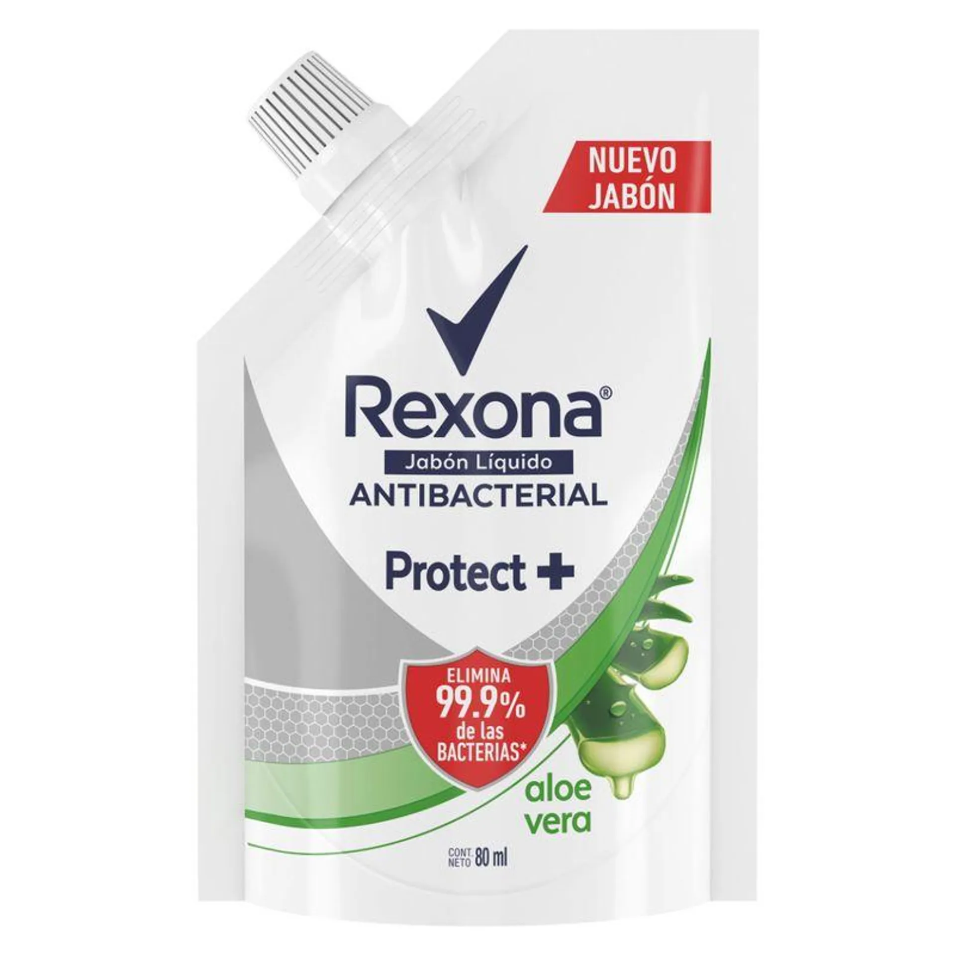 Jabon Liquido Corporal Rexona Antibacterial Aloe Vera Bolsa X 80 Ml