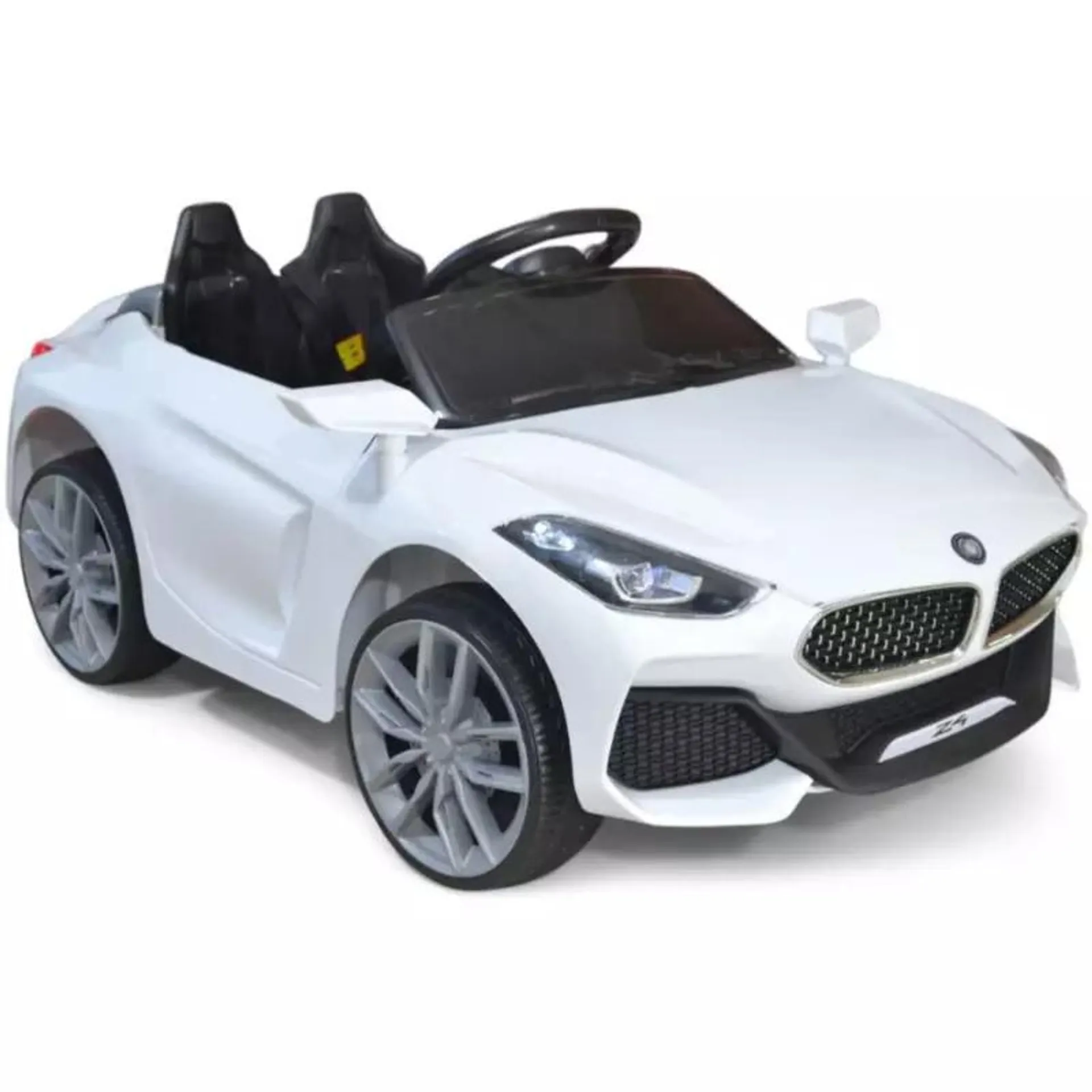 Carro Eléctrico para Niño Tipo BMW Dos Asientos Blanco.