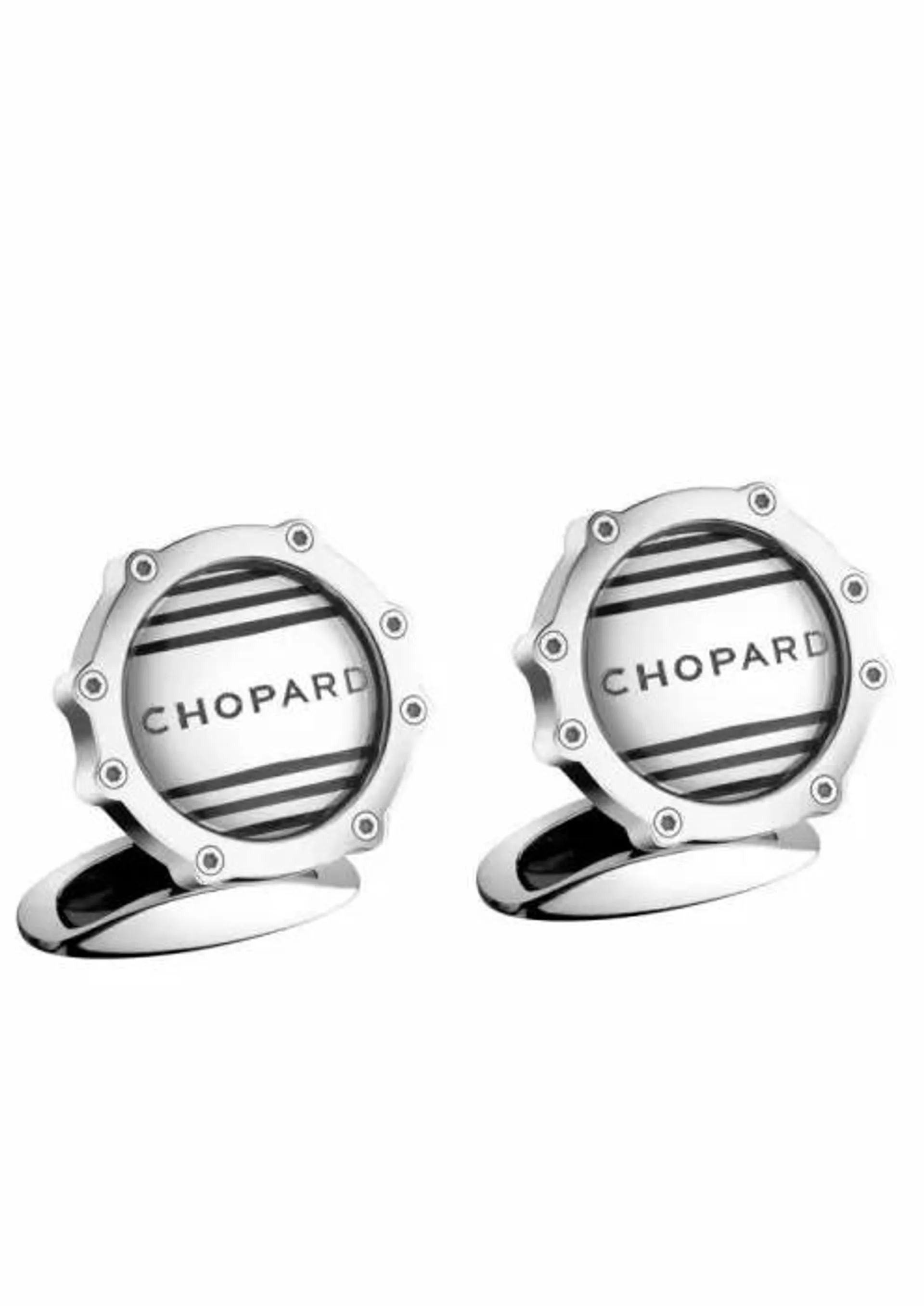 Mancornas Chopard Superfast acero – laca negra