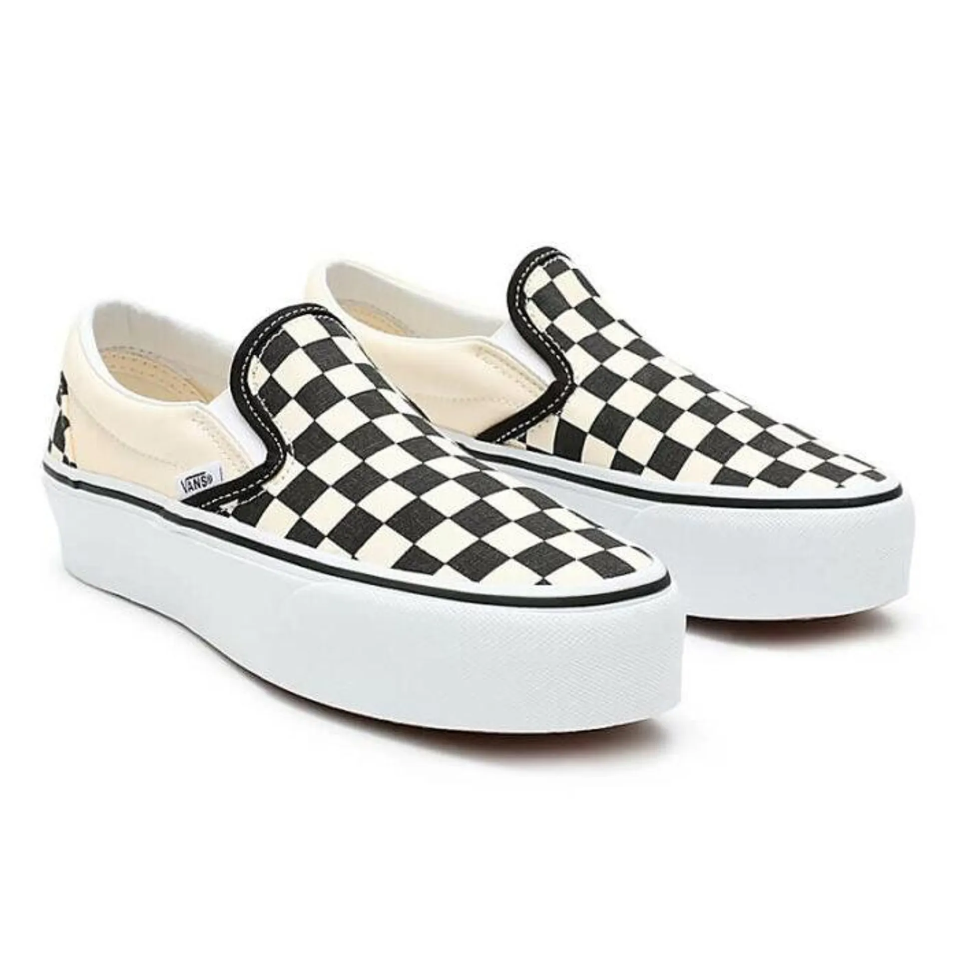 Zapatos Vans Classic Slip-On Platform Checker White