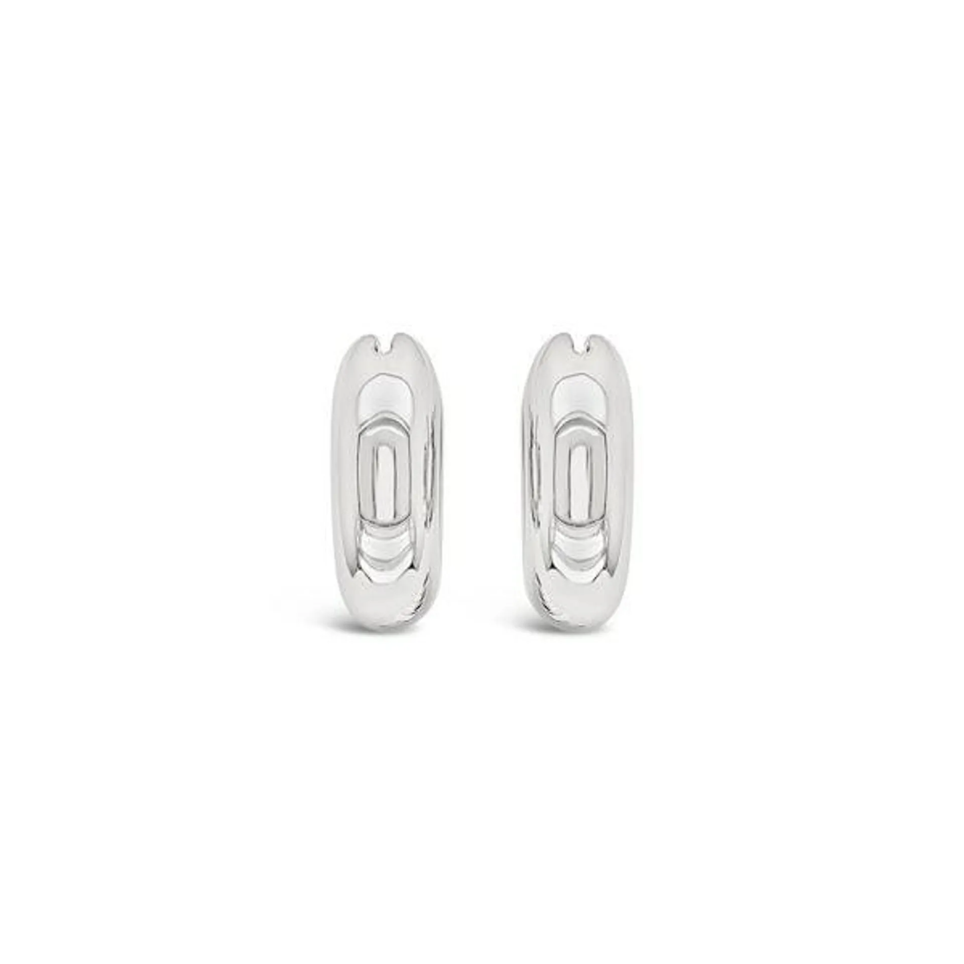 Aretes candongas Bauer oro blanco 18K