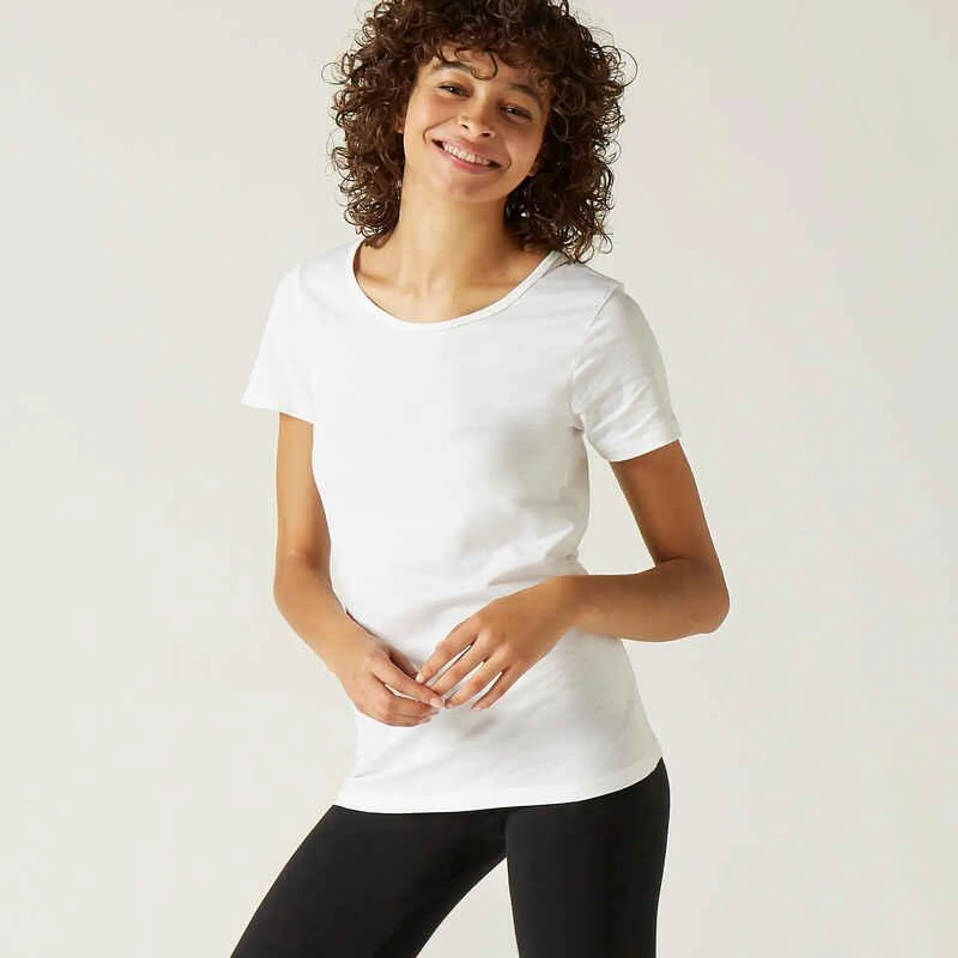 POLERA FITNESS MUJER 100 BLANCO