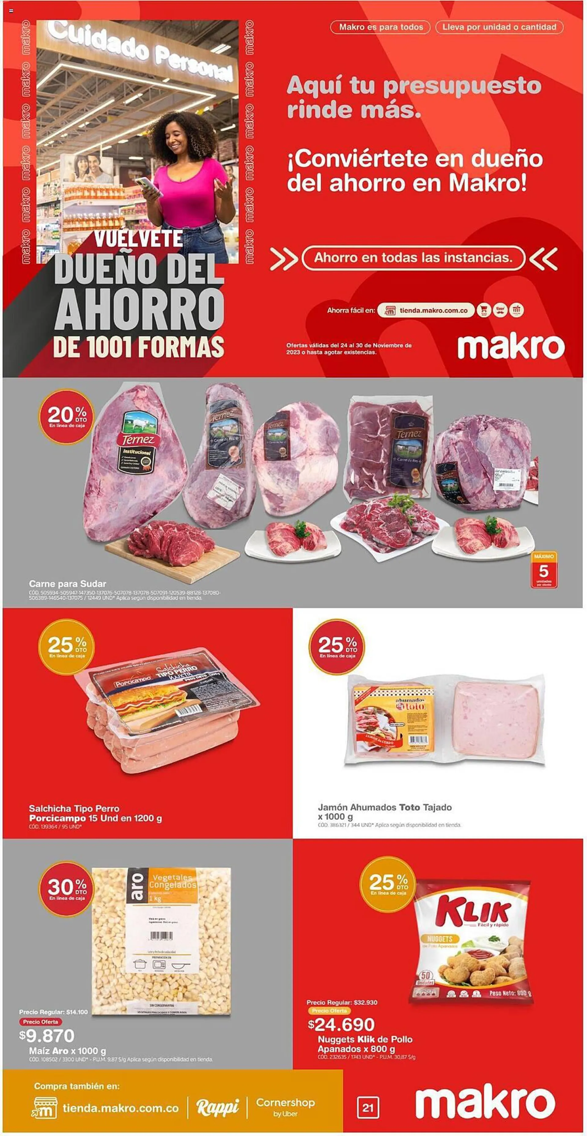 Catálogo de productos congelados para hotelería · Makro